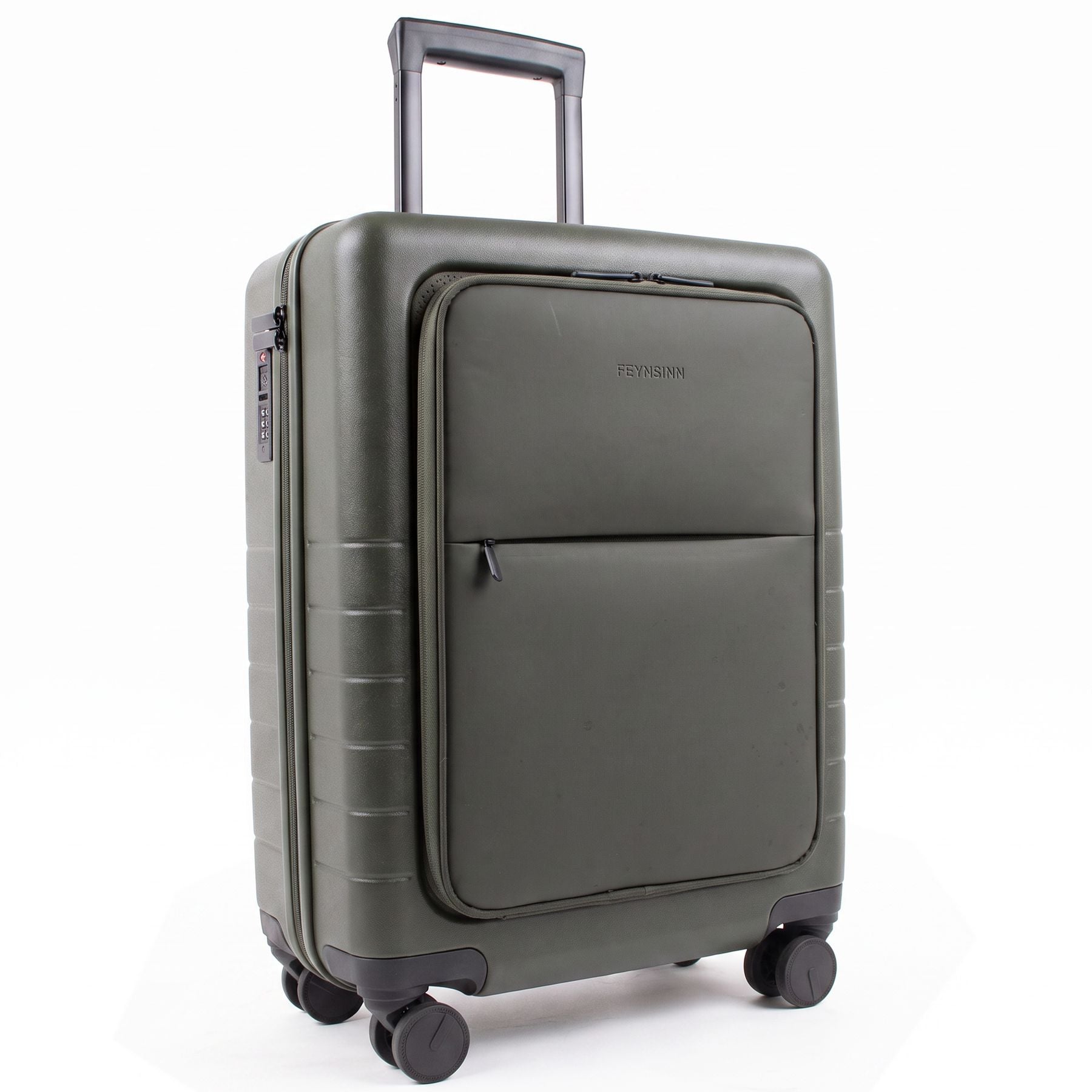 FEYNSINN carry-on suitcase RYKER with front compartment black beige olive travel suitcase cabin trolley hard shell 4 wheels