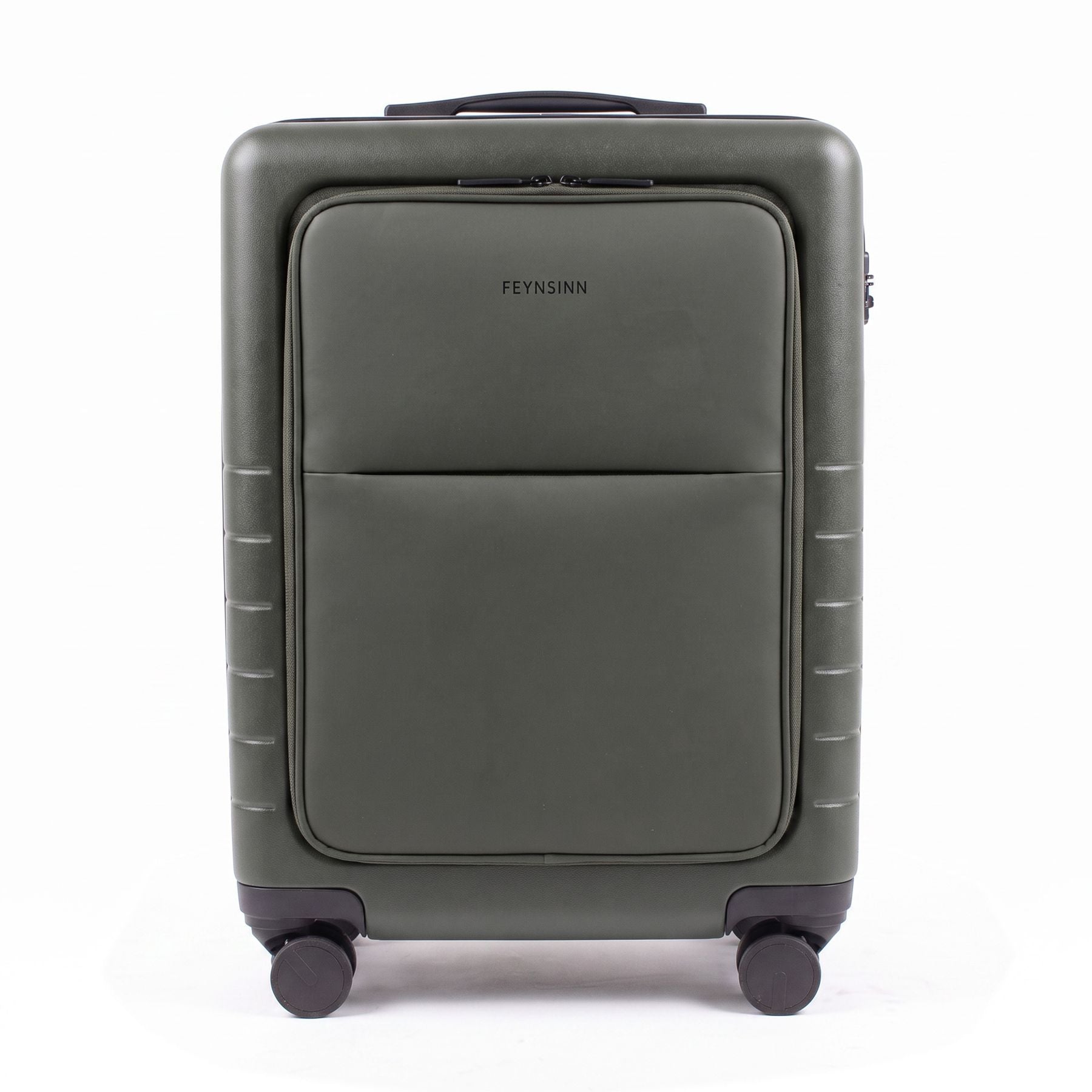FEYNSINN carry-on suitcase RYKER with front compartment black beige olive travel suitcase cabin trolley hard shell 4 wheels