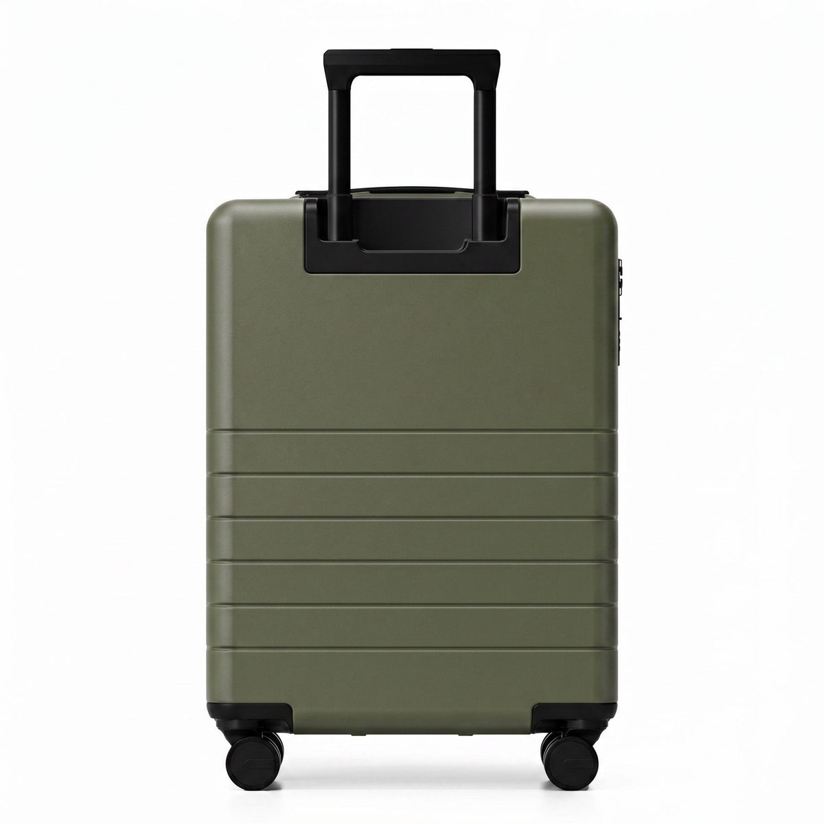 FEYNSINN Handgepäck-Koffer RYKER mit Frontfach schwarz beige olive Reisekoffer Kabinen-Trolley Hartschale 4 Rollen Rücken