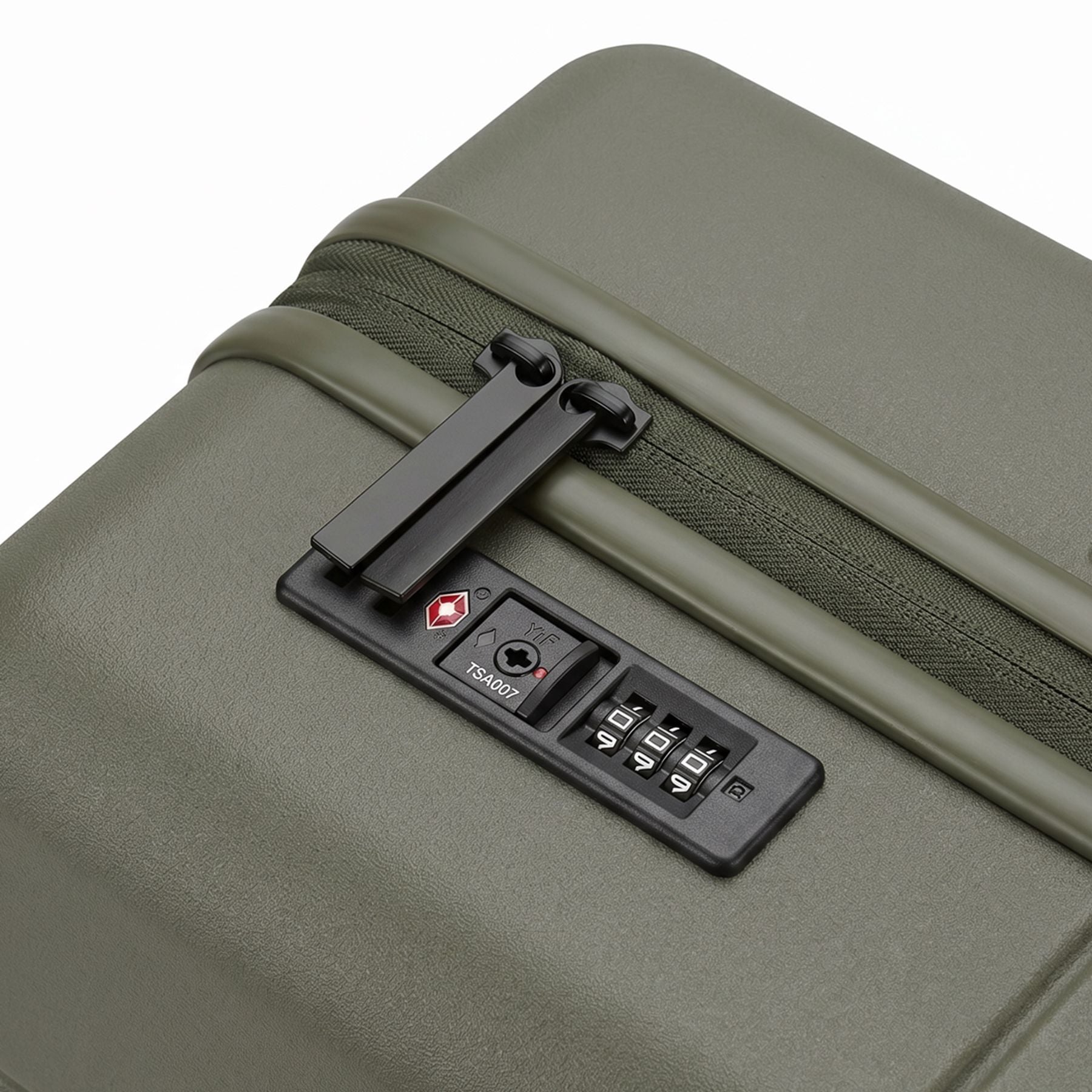 FEYNSINN Handgepäck-Koffer RYKER mit Frontfach schwarz beige olive Reisekoffer Kabinen-Trolley Hartschale 4 Rollen TSA Schloss