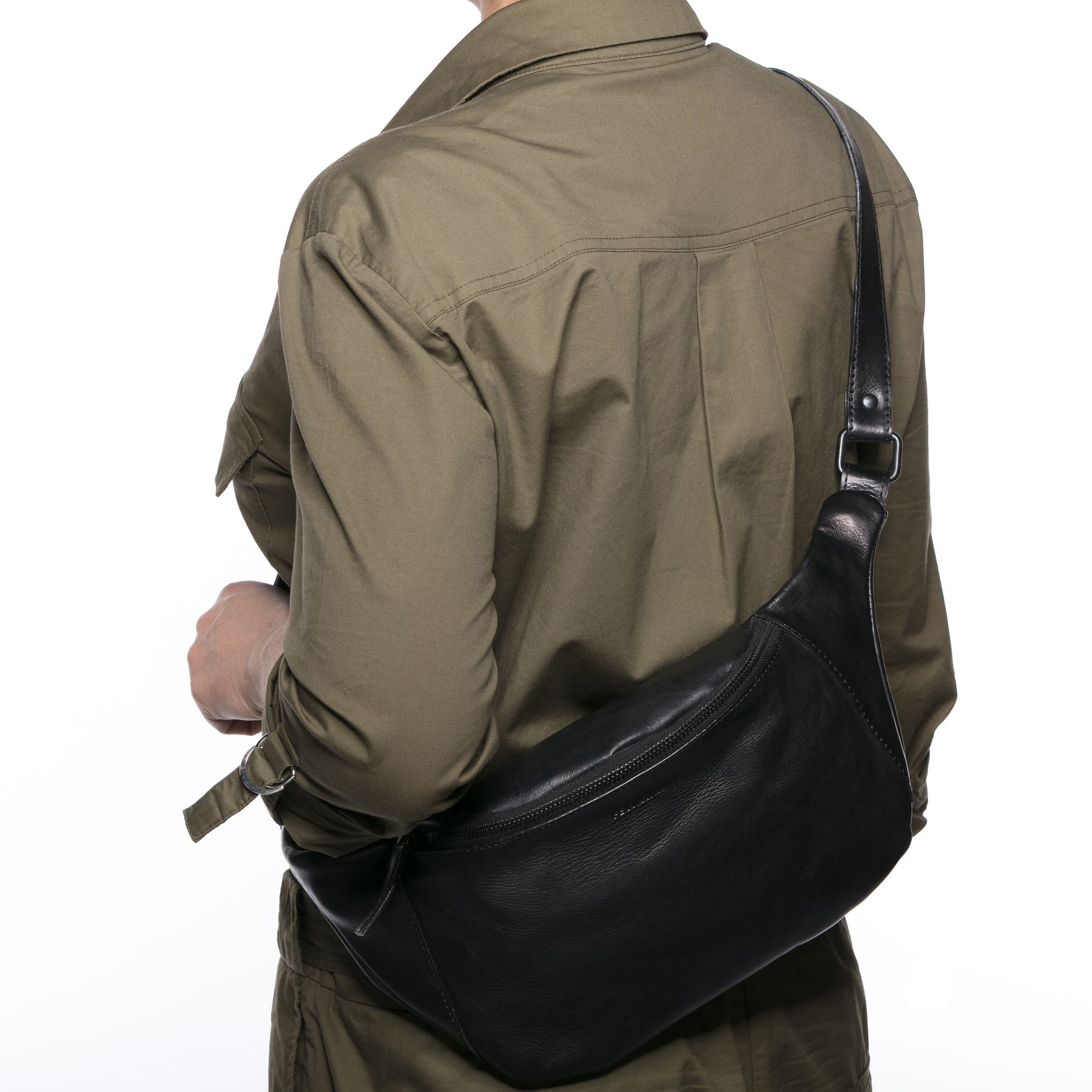 FEYNSINN BERLIN Hüfttasche & Umhängetasche Leder XL MILLA schwarz 22061