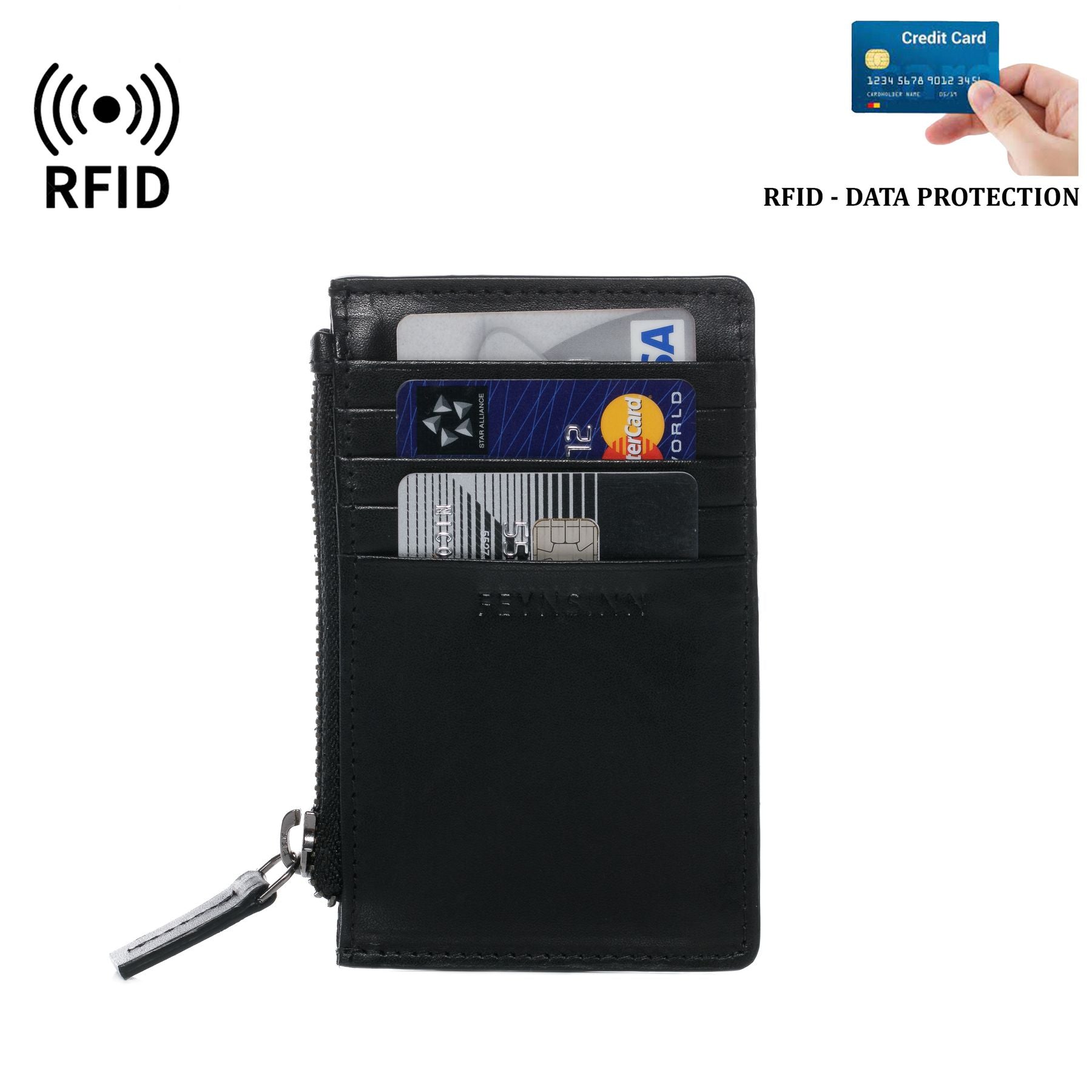 FEYNSINN BERLIN Kartenhalter Leder RIGA schwarz 36959