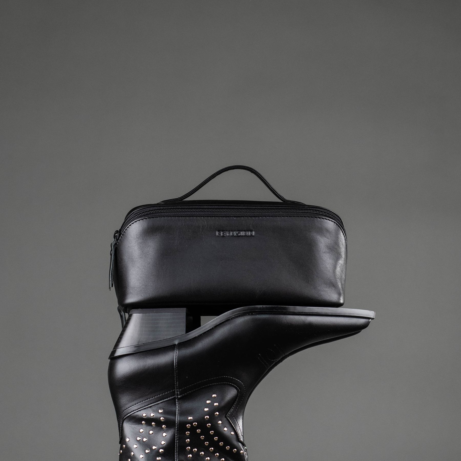 FEYNSINN Kulturtasche Leder BO schwarz Kulturbeutel 44337