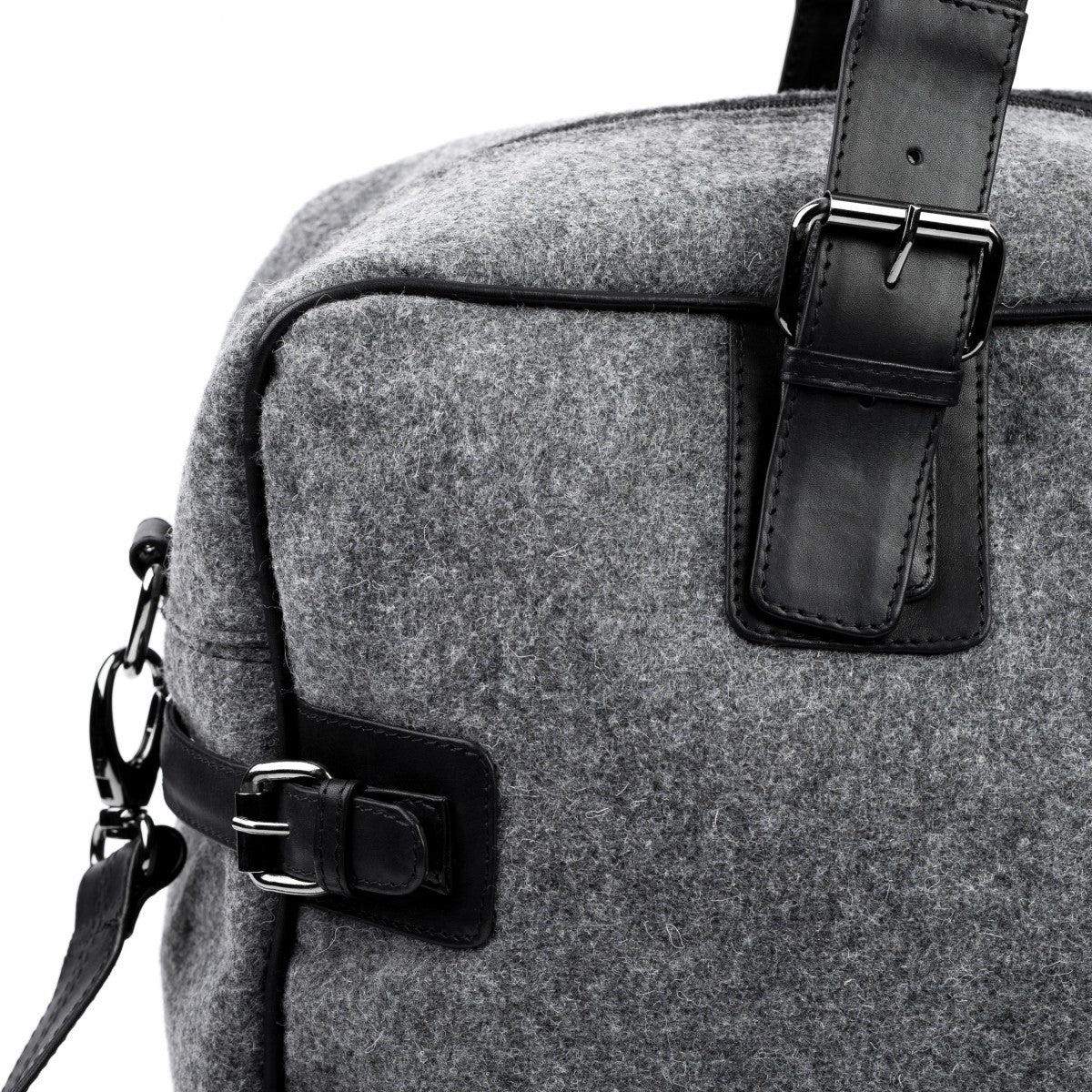 FEYNSINN BERLIN Reisetasche Weekender Leder ROBERTO schwarz-grey 12369