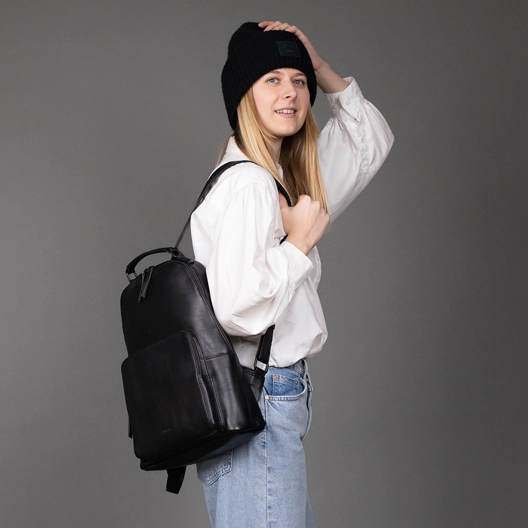 FEYNSINN Rucksack Leder NELLA schwarz 13" Backpack 2