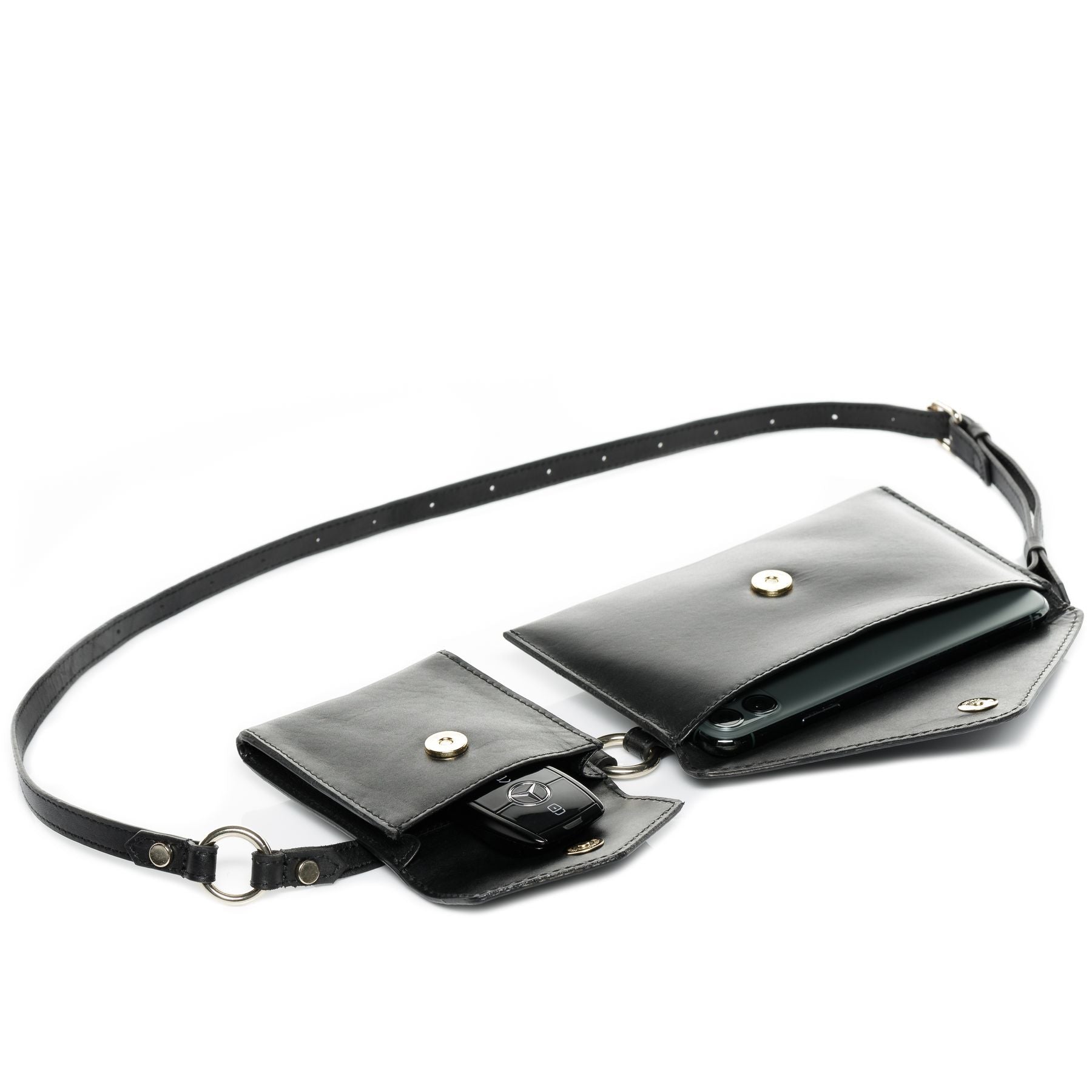 FEYNSINN BERLIN Hüfttasche & Umhängetasche Leder klein VINCE schwarz 27139