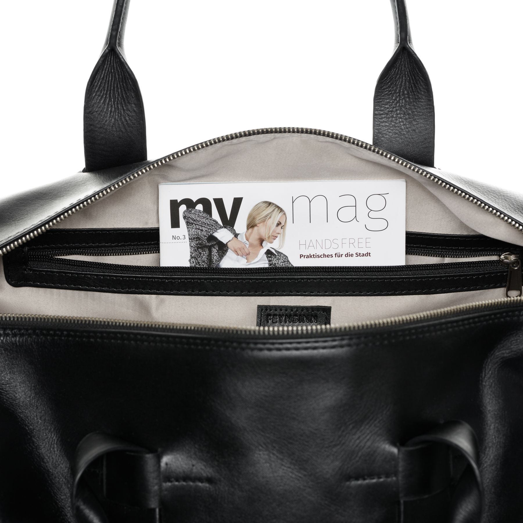 FEYNSINN BERLIN Reisetasche groß Leder TROY schwarz 27564