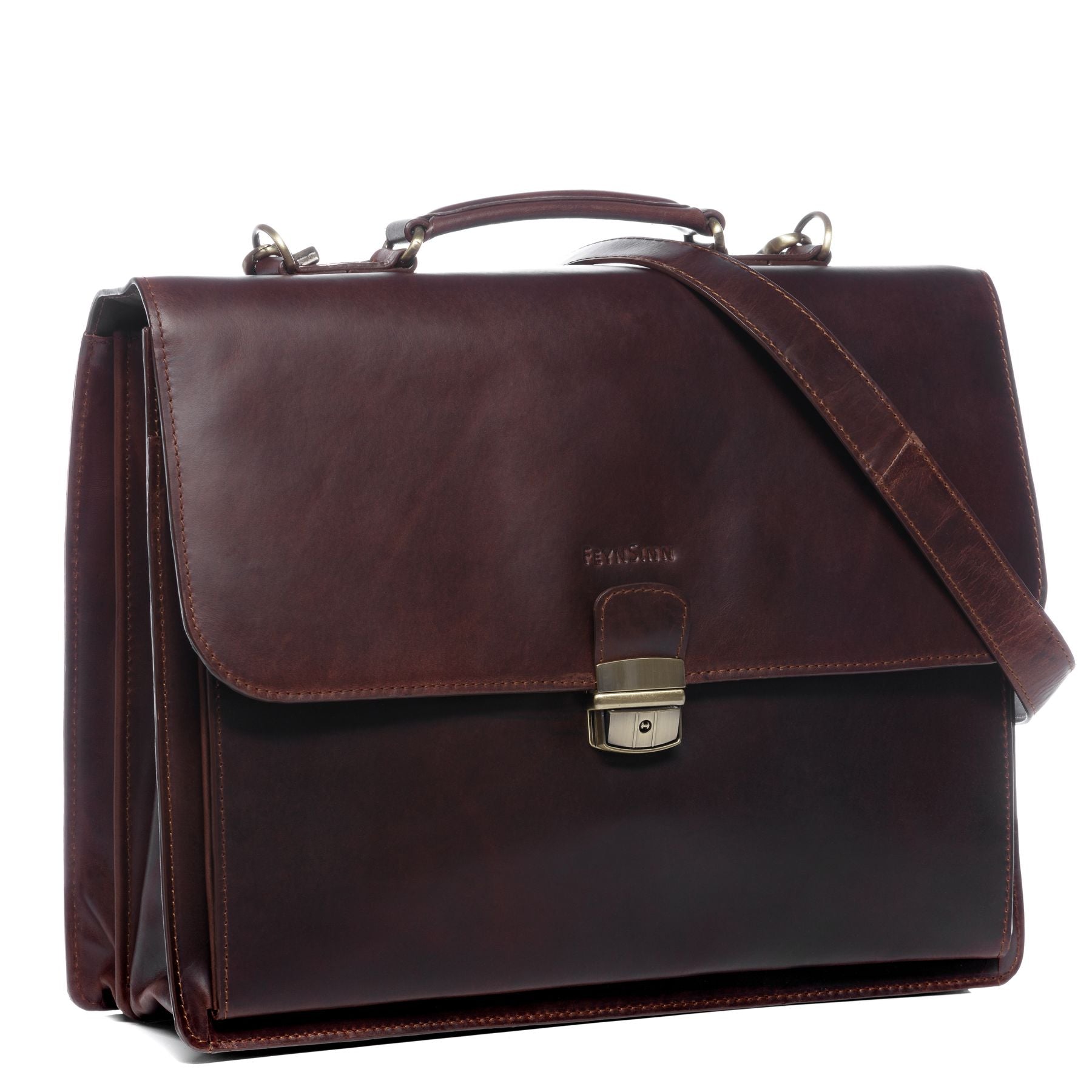 FEYNSINN BERLIN Aktentasche Leder XL EMILIO braun-cognac 16321