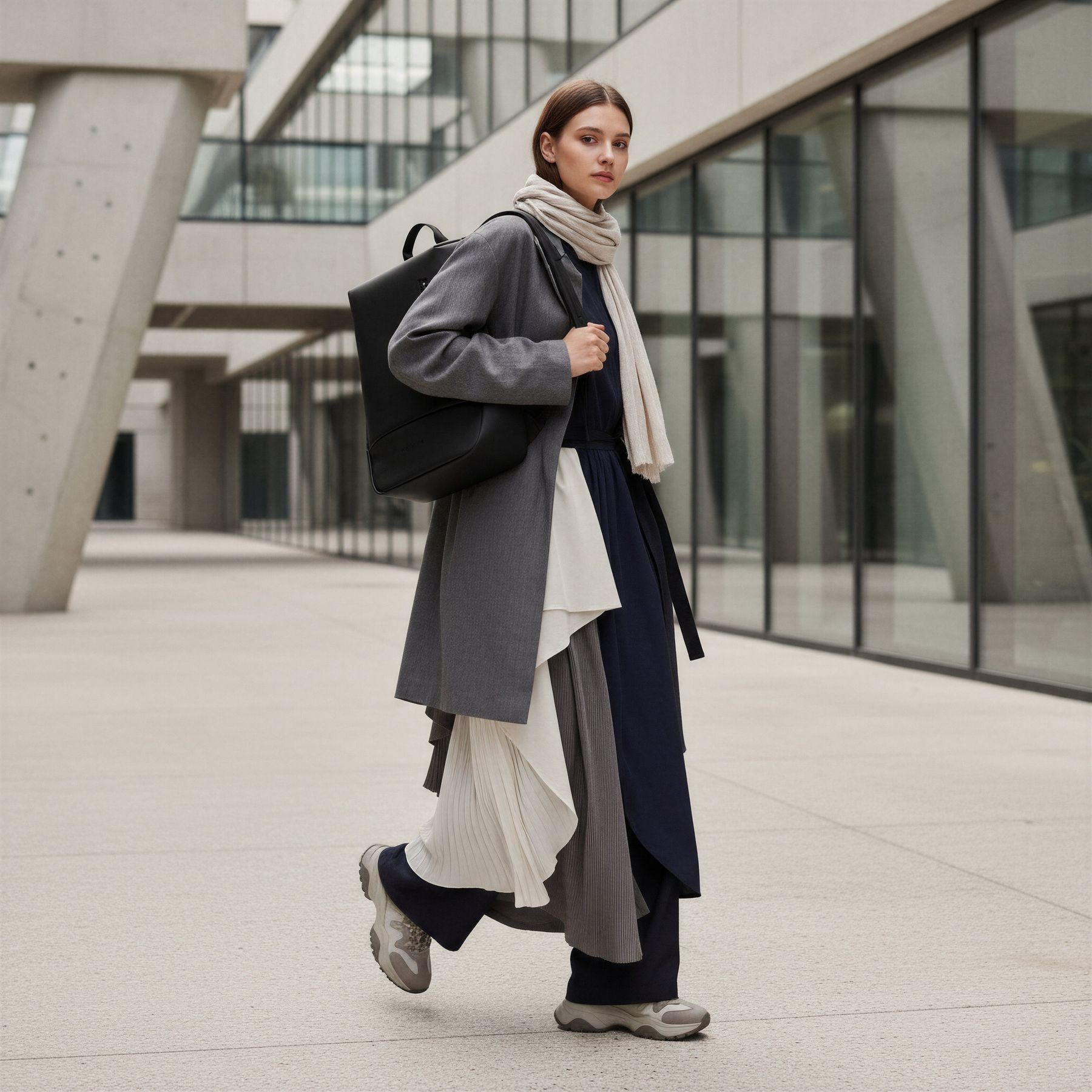 FEYNSINN Rucksack schwarz Grau Frau