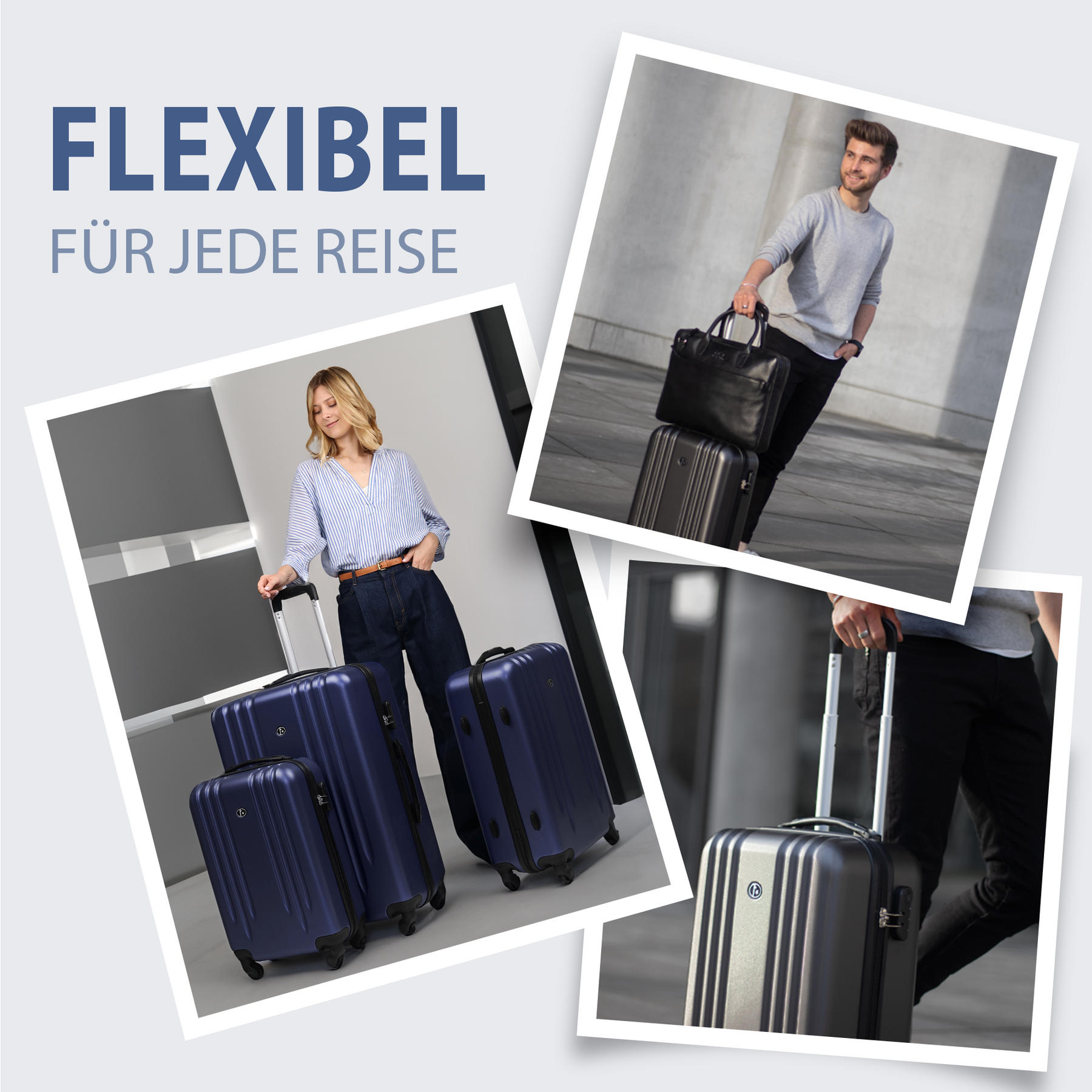 FERGÉ Kofferset 3-teilig Marseille gelb 3er Trolley Set 50073