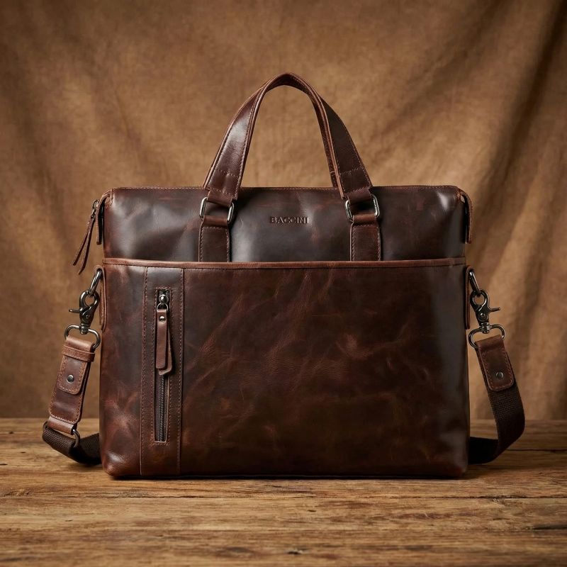 Aktentasche BACCINI Leandro stehend auf einem Tisch
