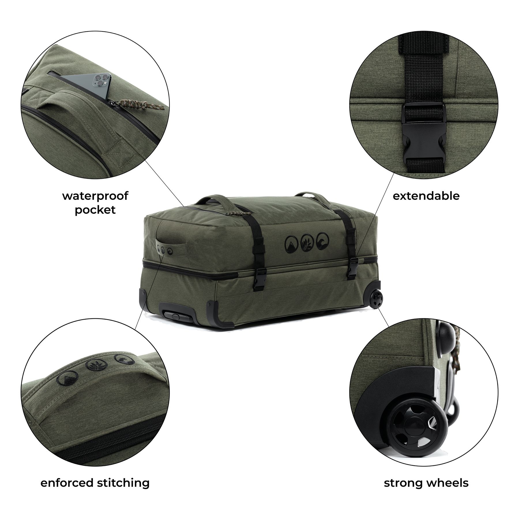 Reisetasche mit 2 Rollen KANE Duffel-Trolley XXL 140 L Rollkoffer 5