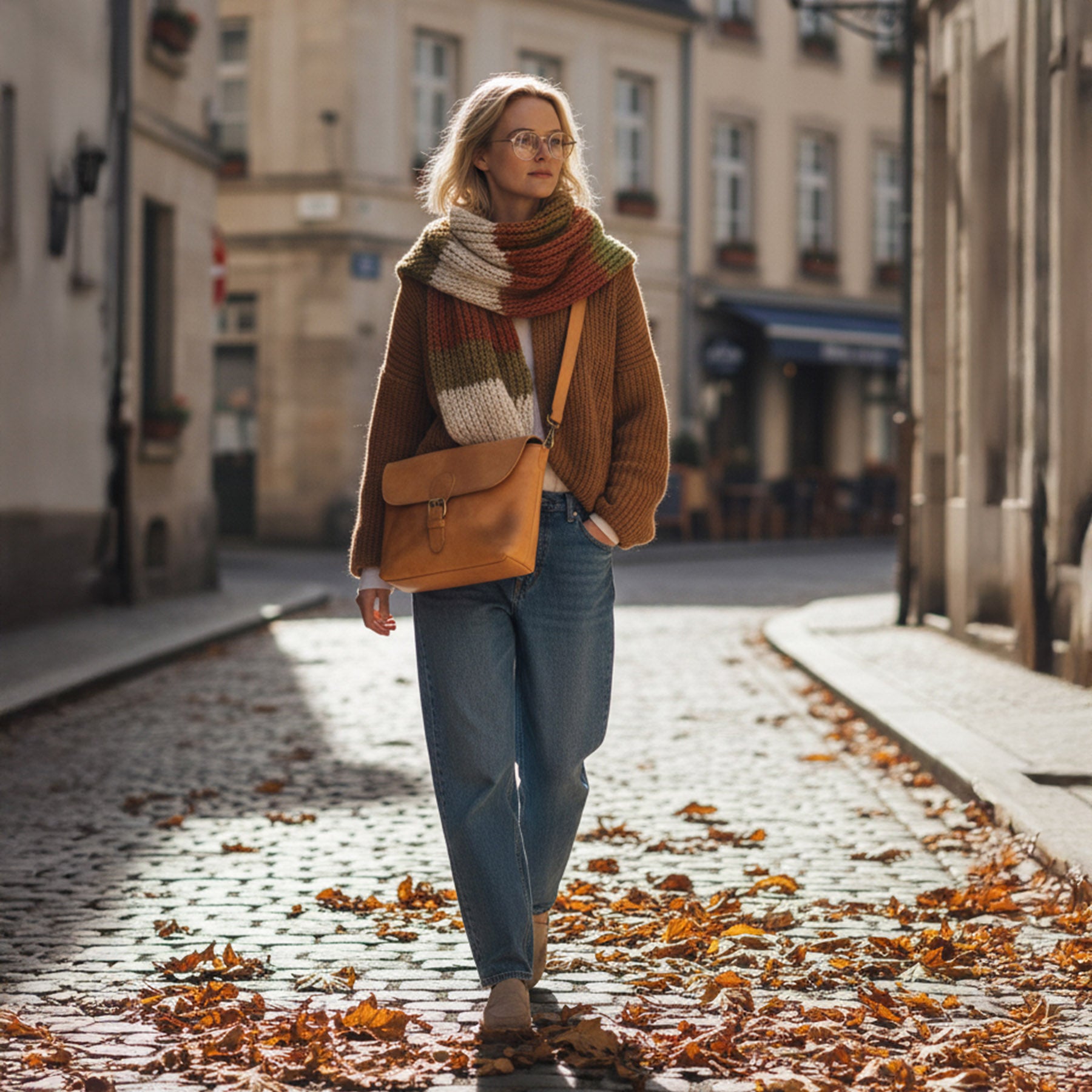 SID & VAIN Crossbody echt Leder Umhängetasche Damen Handtasche hellbraun Ledertasche MAE 50673