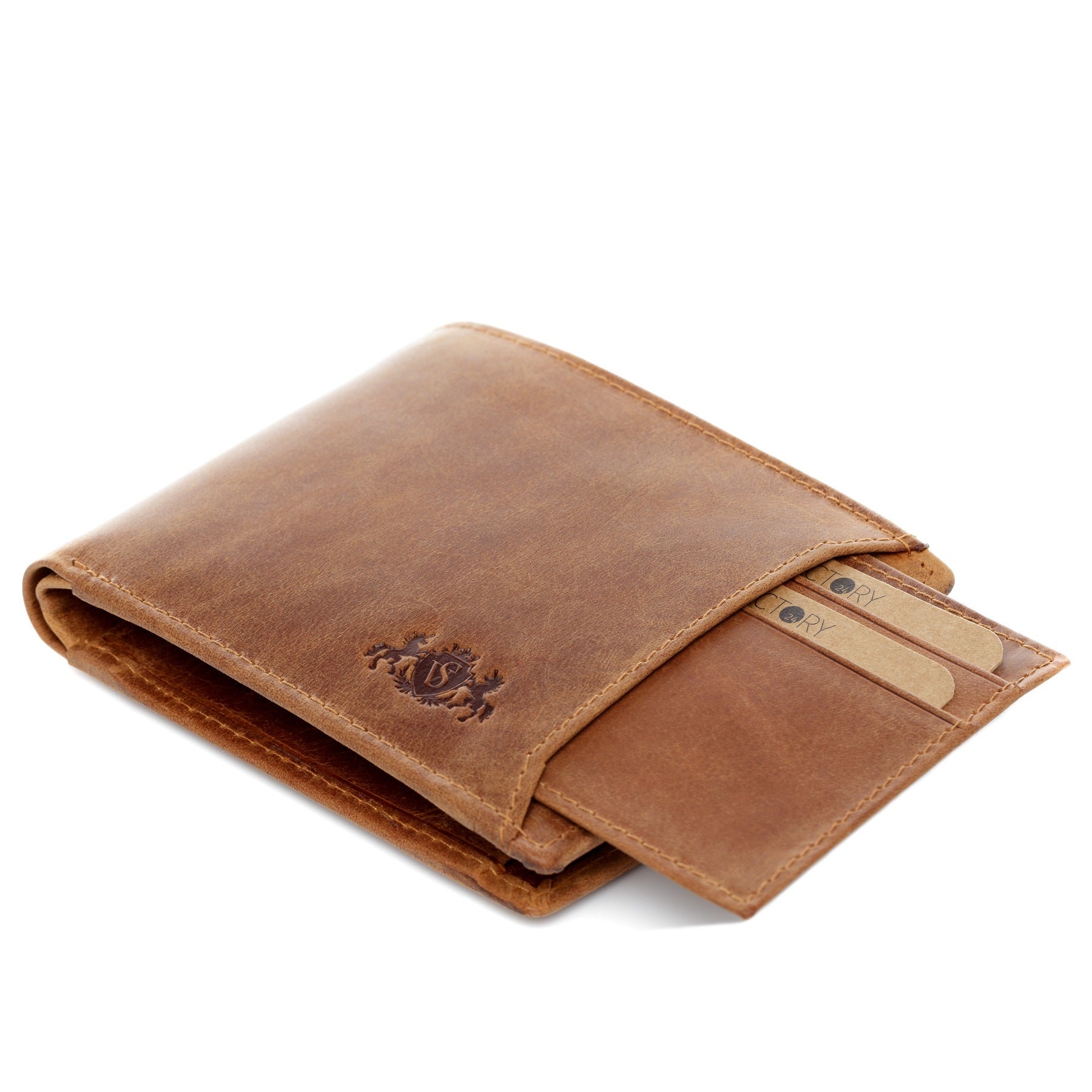 SID & VAIN Geldbeutel Leder Karten JACOB light-cognac 35873