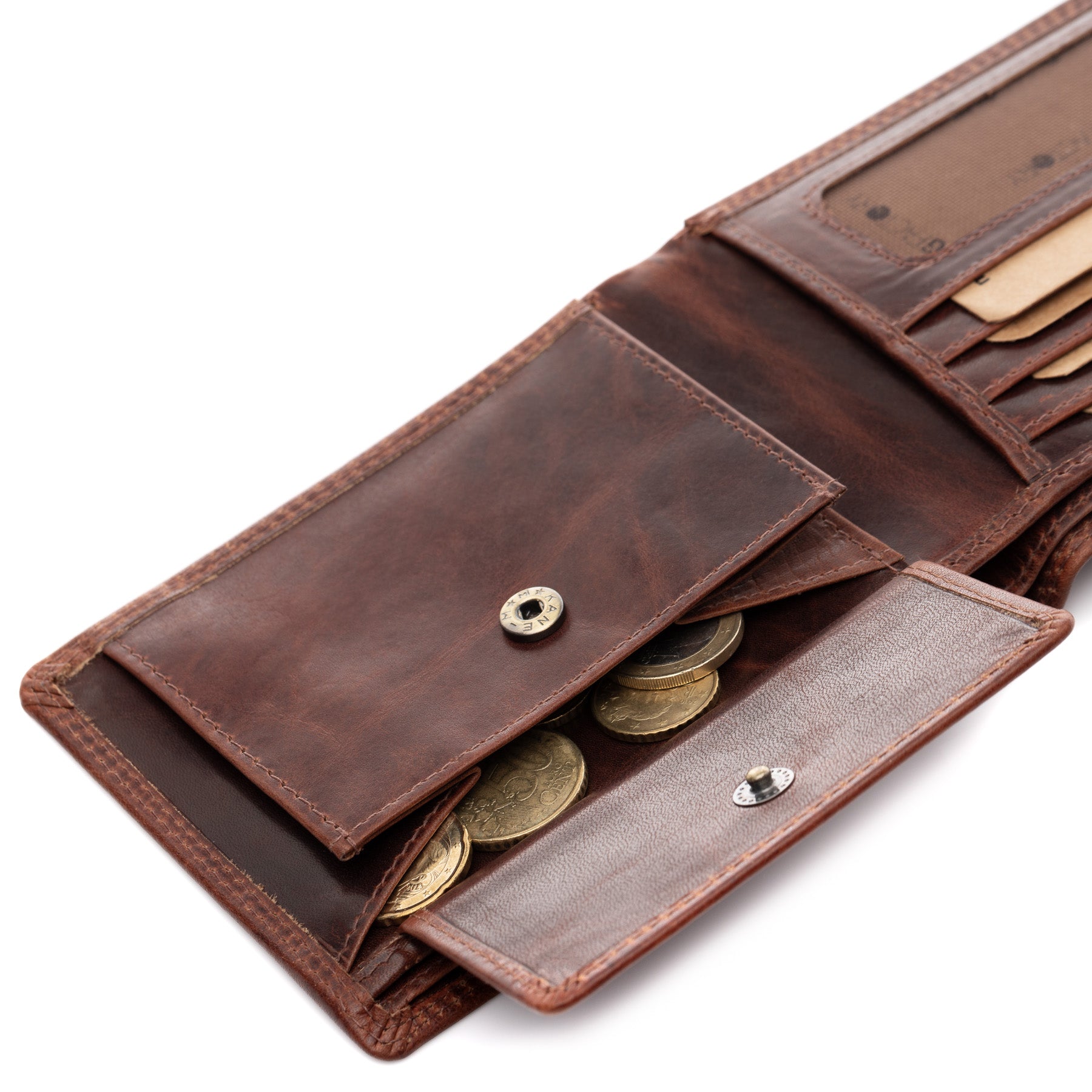 SID & VAIN Geldbörse Leder JACOB cognac braun Brieftasche 45571