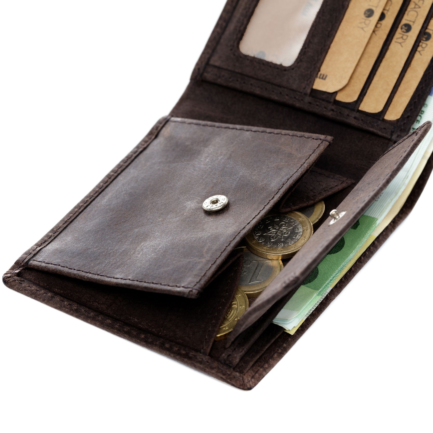 SID & VAIN Geldbeutel Leder JACK dark-brown 23603