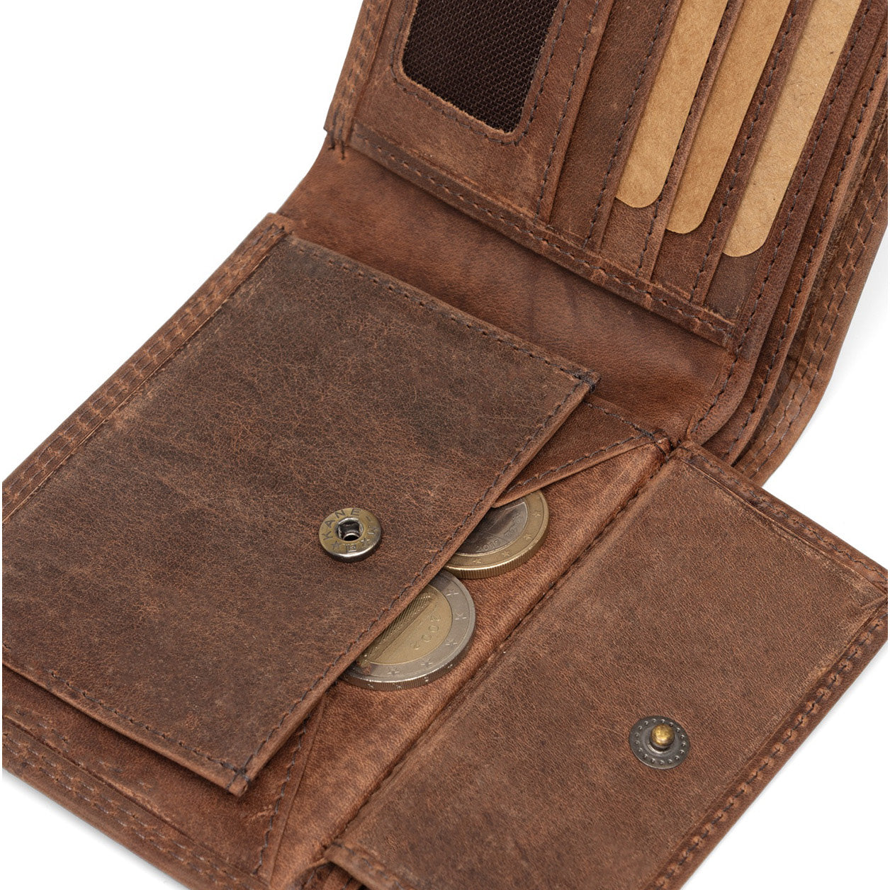 SID & VAIN Geldbeutel herausnehmbaren Karten-Halter RFID Schutz echt Leder Geldbörse extra flaches Design Herren Brieftasche JACOB 50281