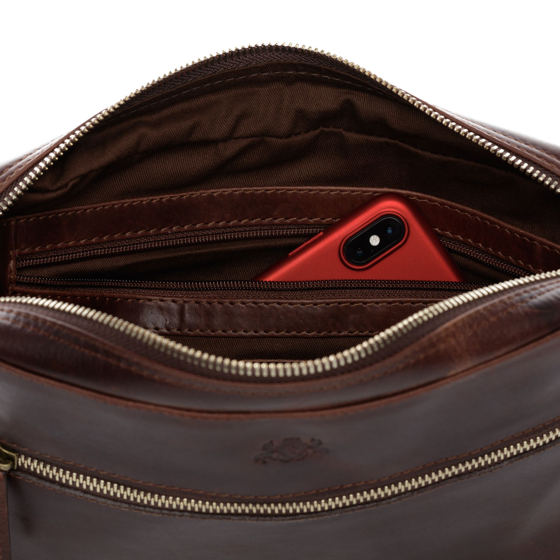 SID & VAIN Hüfttasche & Umhängetasche Leder OSCAR braun-cognac 21010