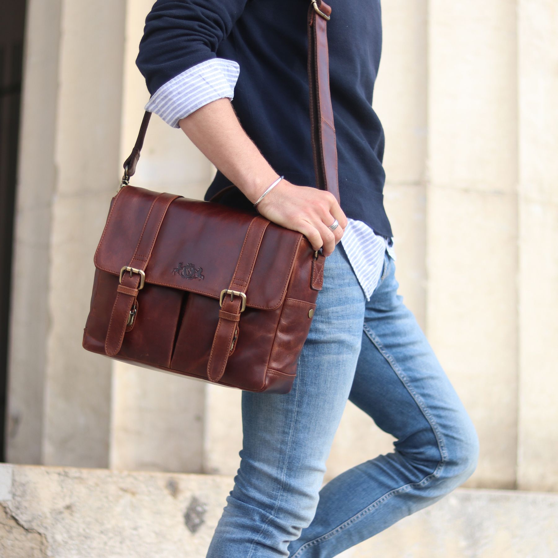 SID & VAIN Kameratasche HEATHROW braun-cognac 28894