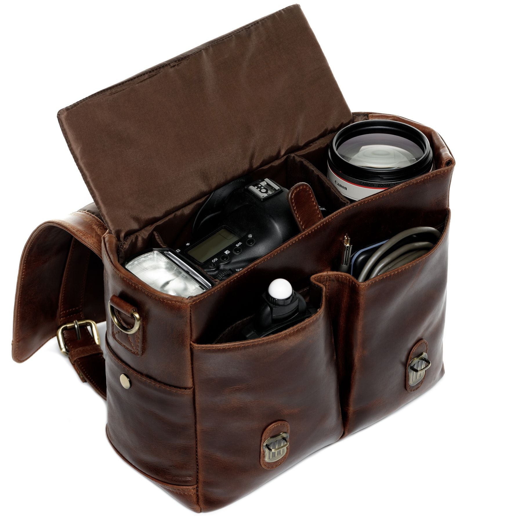 SID & VAIN Kameratasche HEATHROW braun-cognac 27652