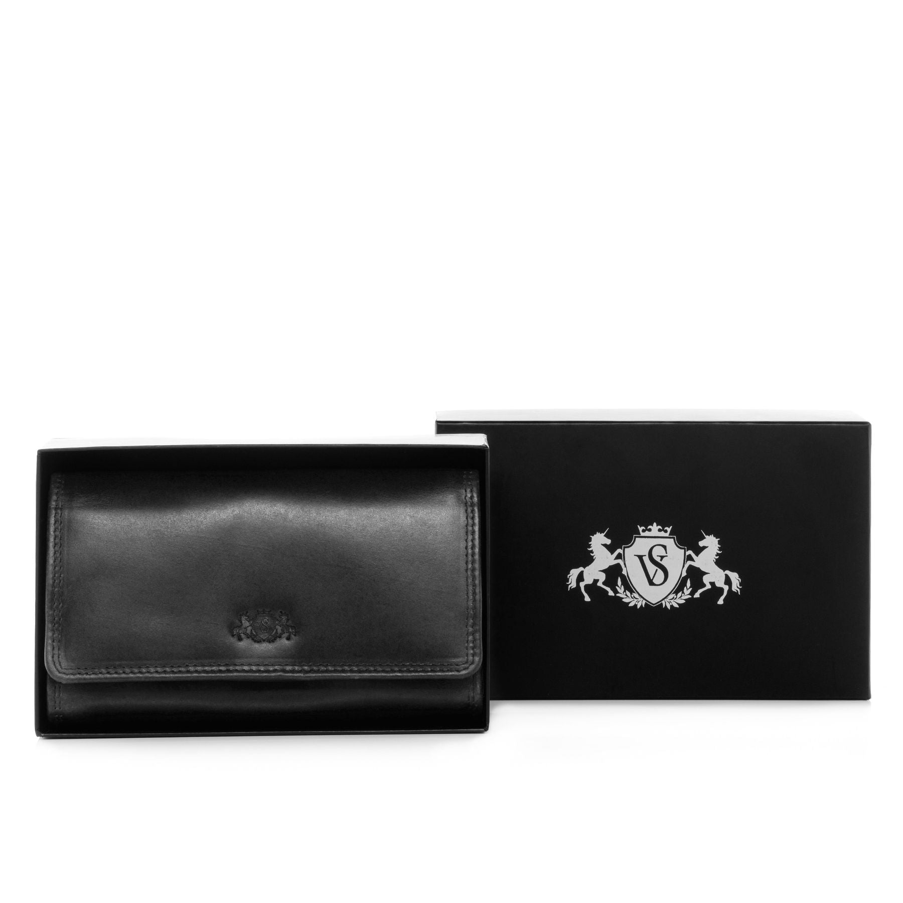 SID & VAIN Kellner Geldbeutel und Holster Leder ABERDEEN combi-schwarz 33637