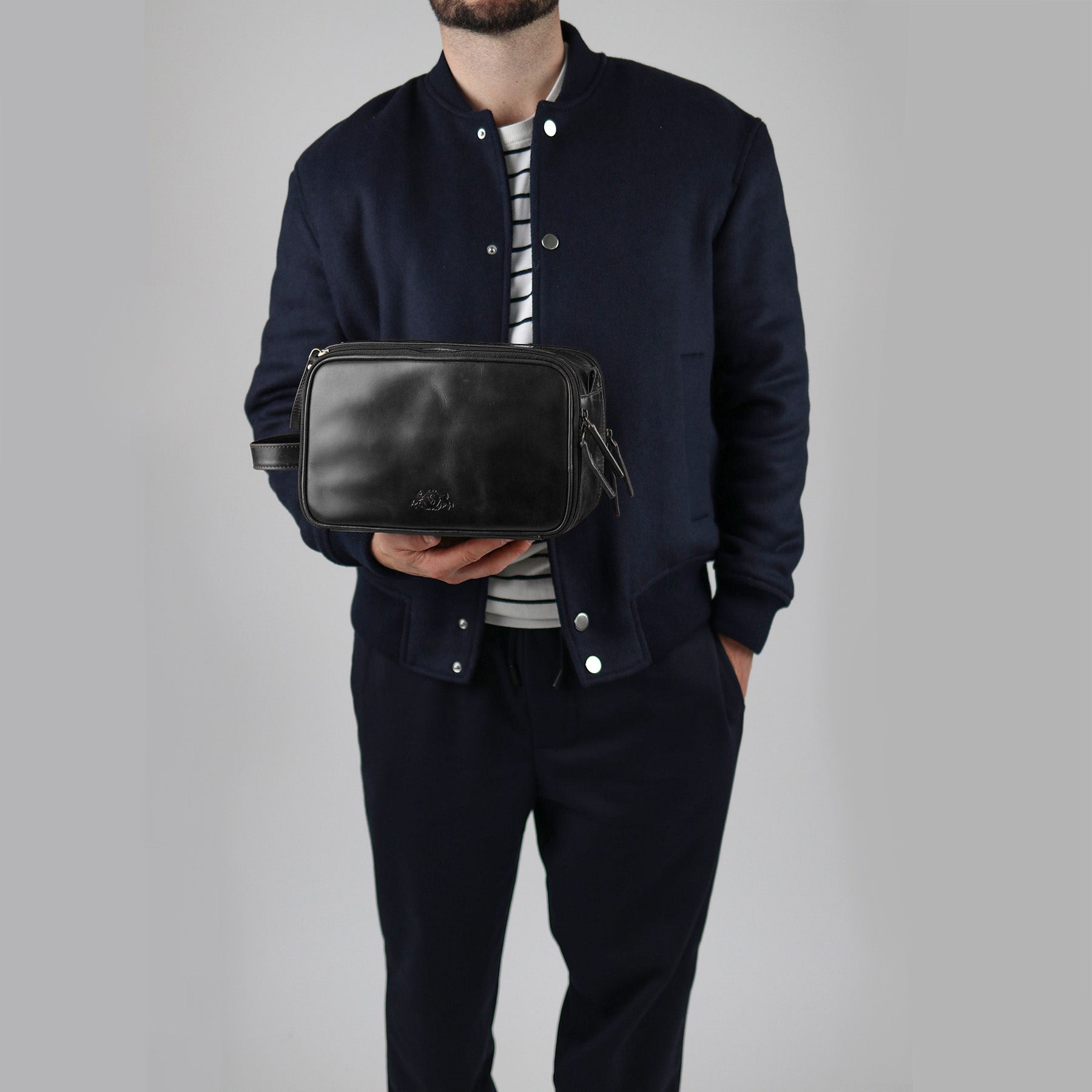 SID & VAIN Kulturbeutel Leder LOUIS braun-cognac oder schwarz 50091