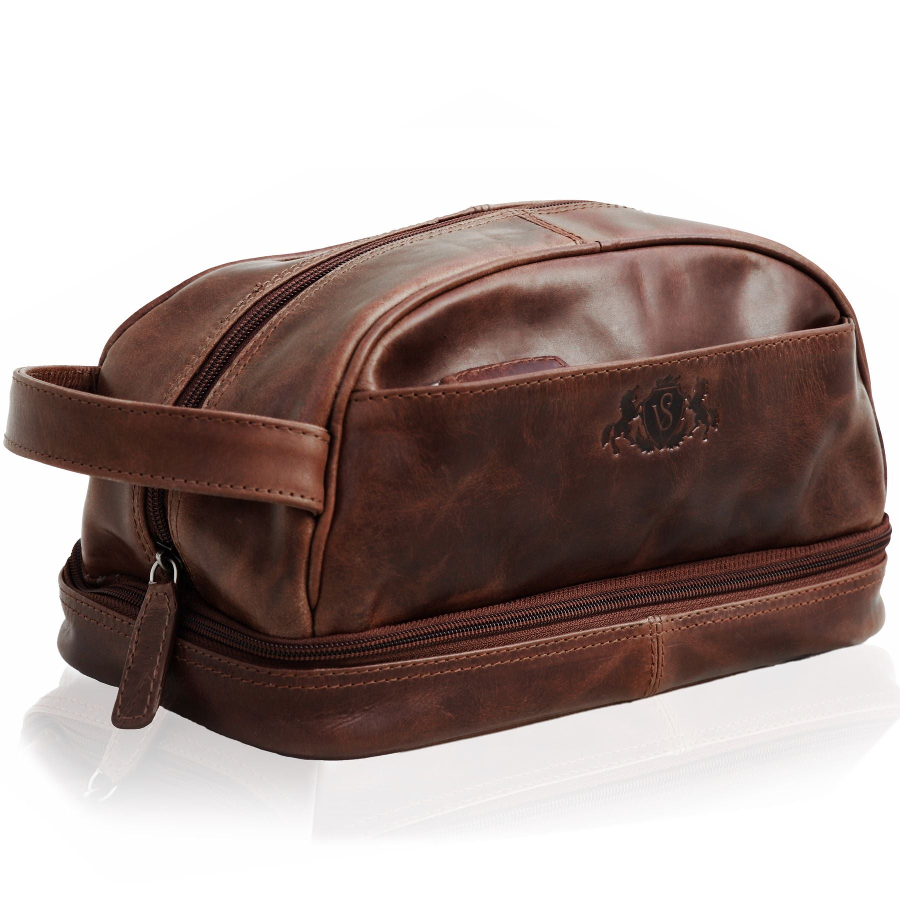 SID & VAIN toiletry bag leather ALEX brown toiletry bag