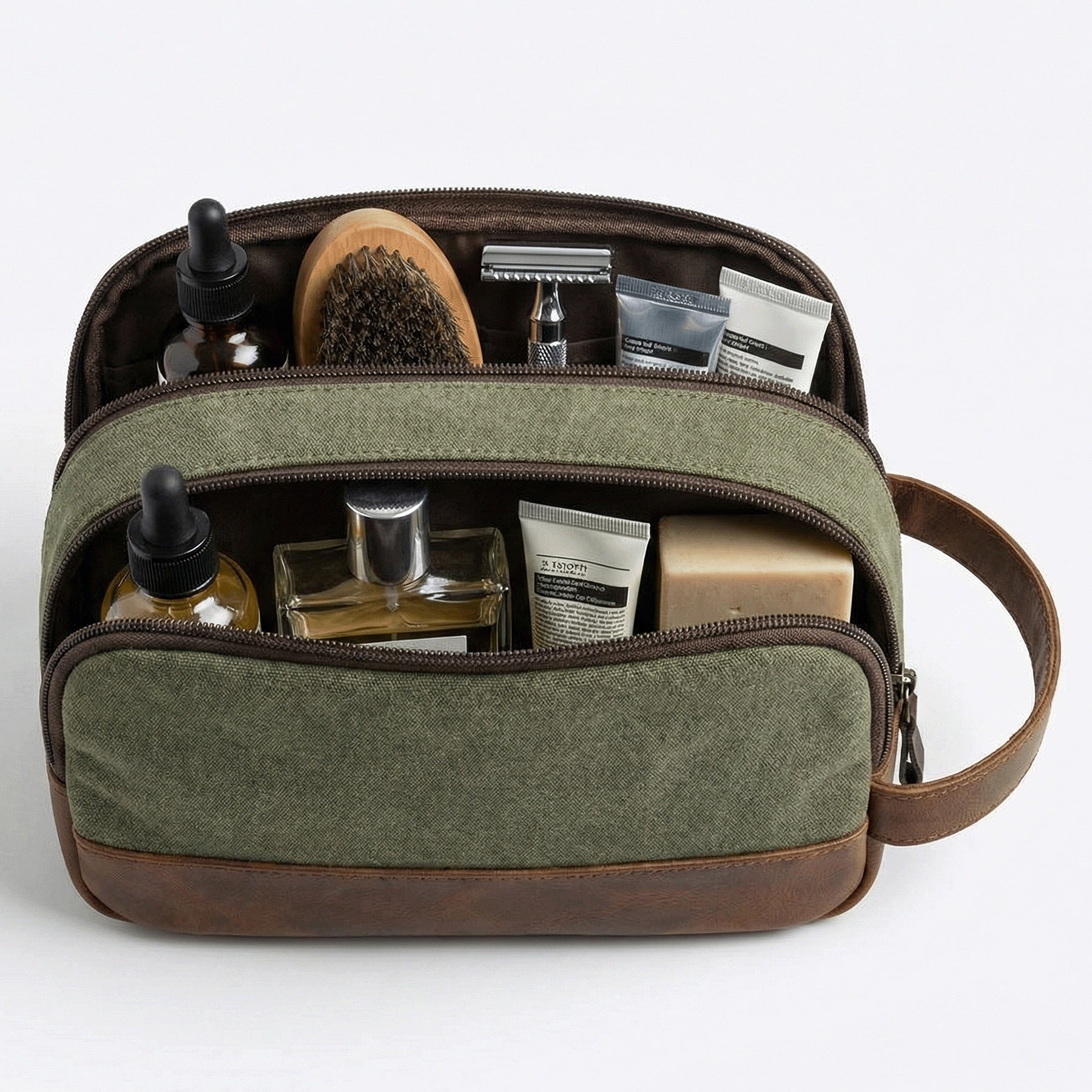 6047-SID & VAIN wash - M - H-91 - BEAU olive-brown CANVAS-PULL-UP-pack