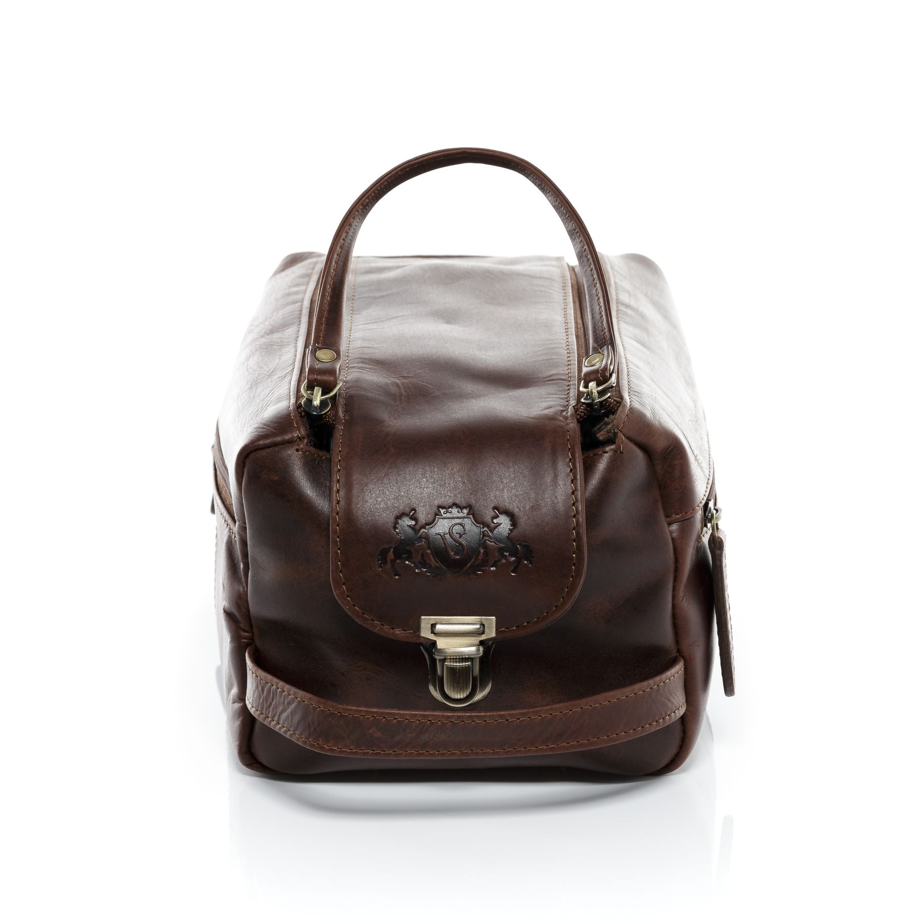 SID & VAIN Kulturbeutel Leder XL BRISTOL braun-cognac 15117