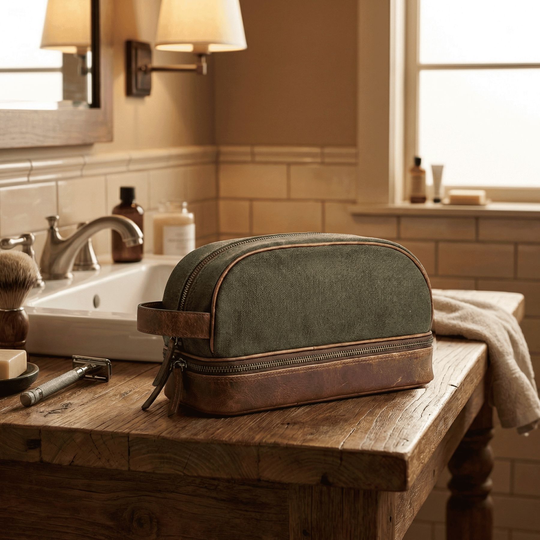 6050-SID & VAIN wash - M - H-92 - CARTER olive-brown CANVAS-PULL-UP-inuse