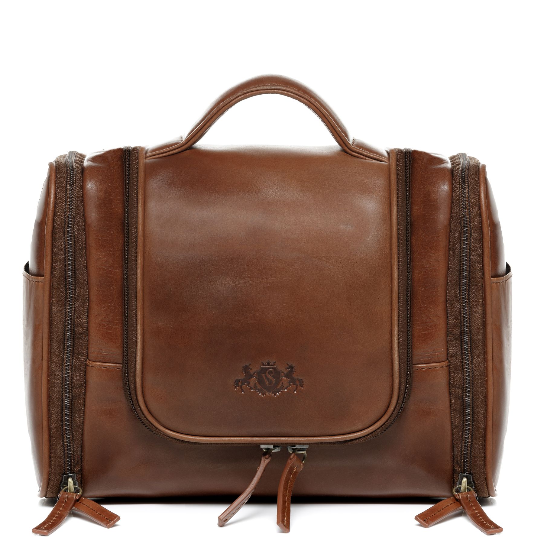 SID & VAIN Kulturbeutel Leder DEXTER light-brown 30225