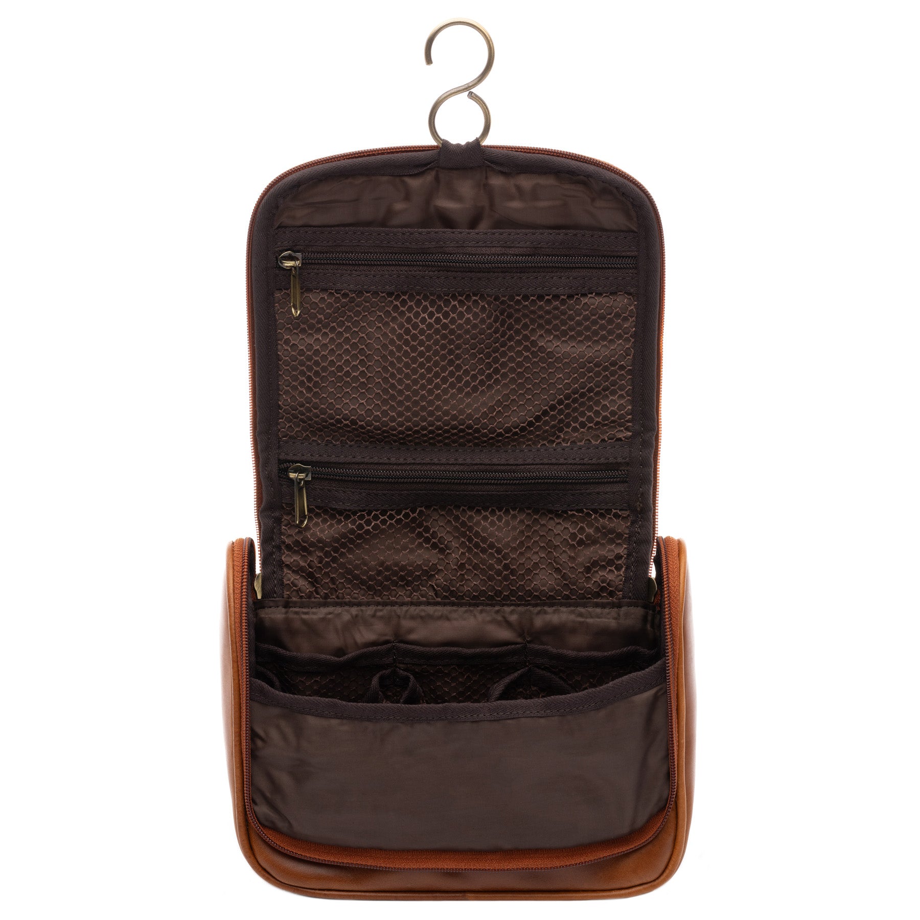 SID & VAIN Kulturtasche Leder DEXTER Hellbraun Kulturbeutel 45579