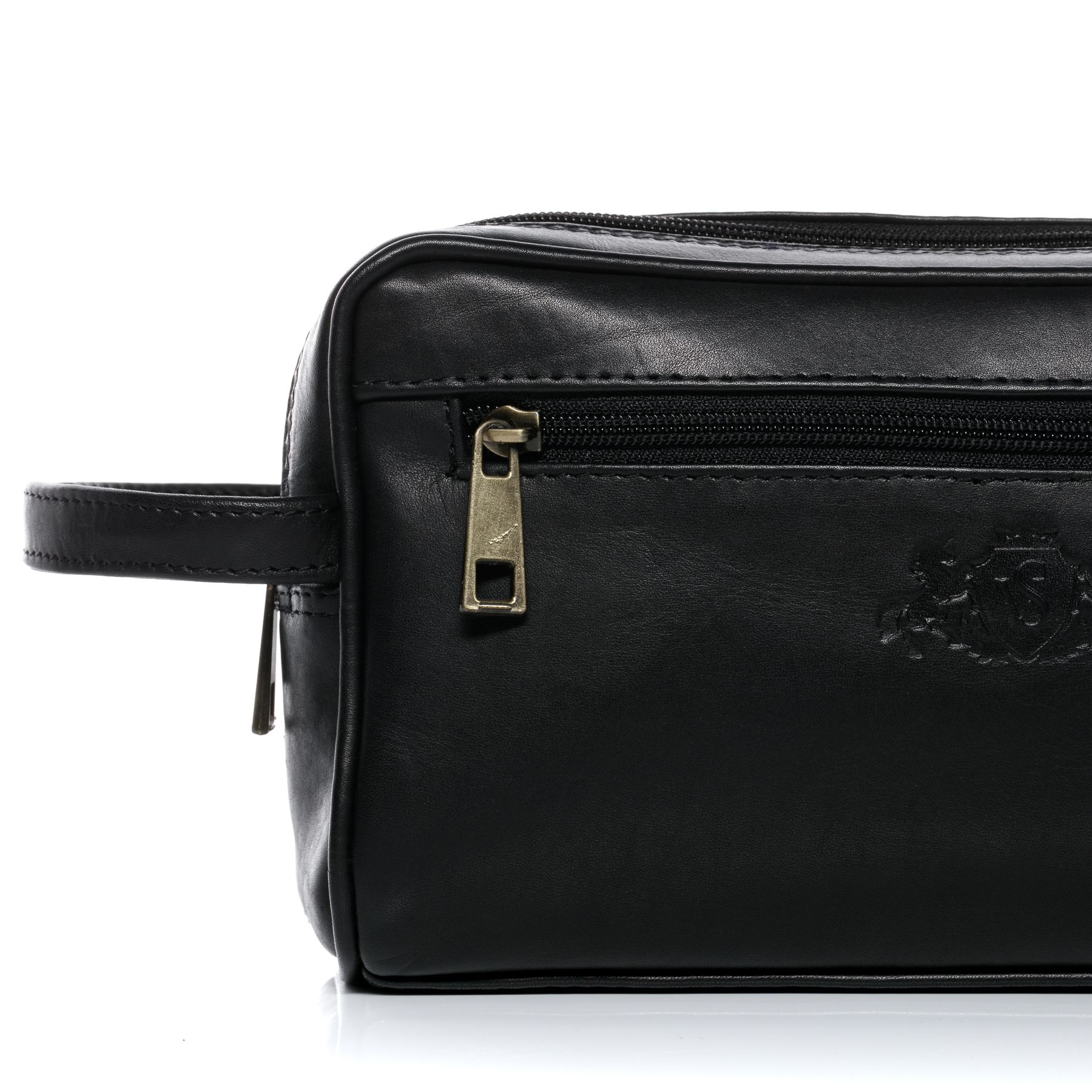 SID & VAIN Kulturbeutel Leder GATWICK schwarz 15105