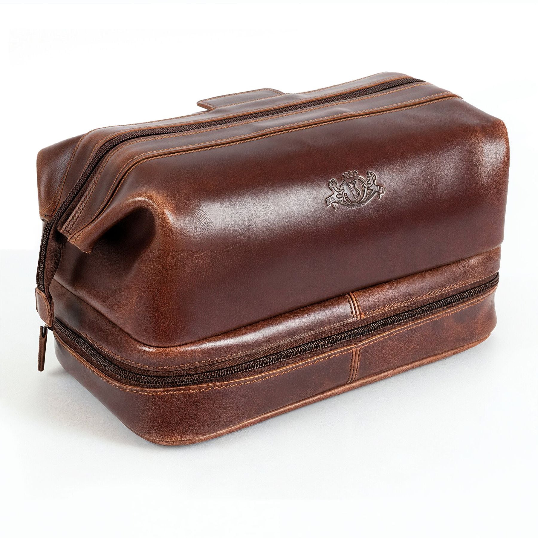 SID & VAIN Kulturbeutel Leder NOTTINGHAM braun-cognac Patina