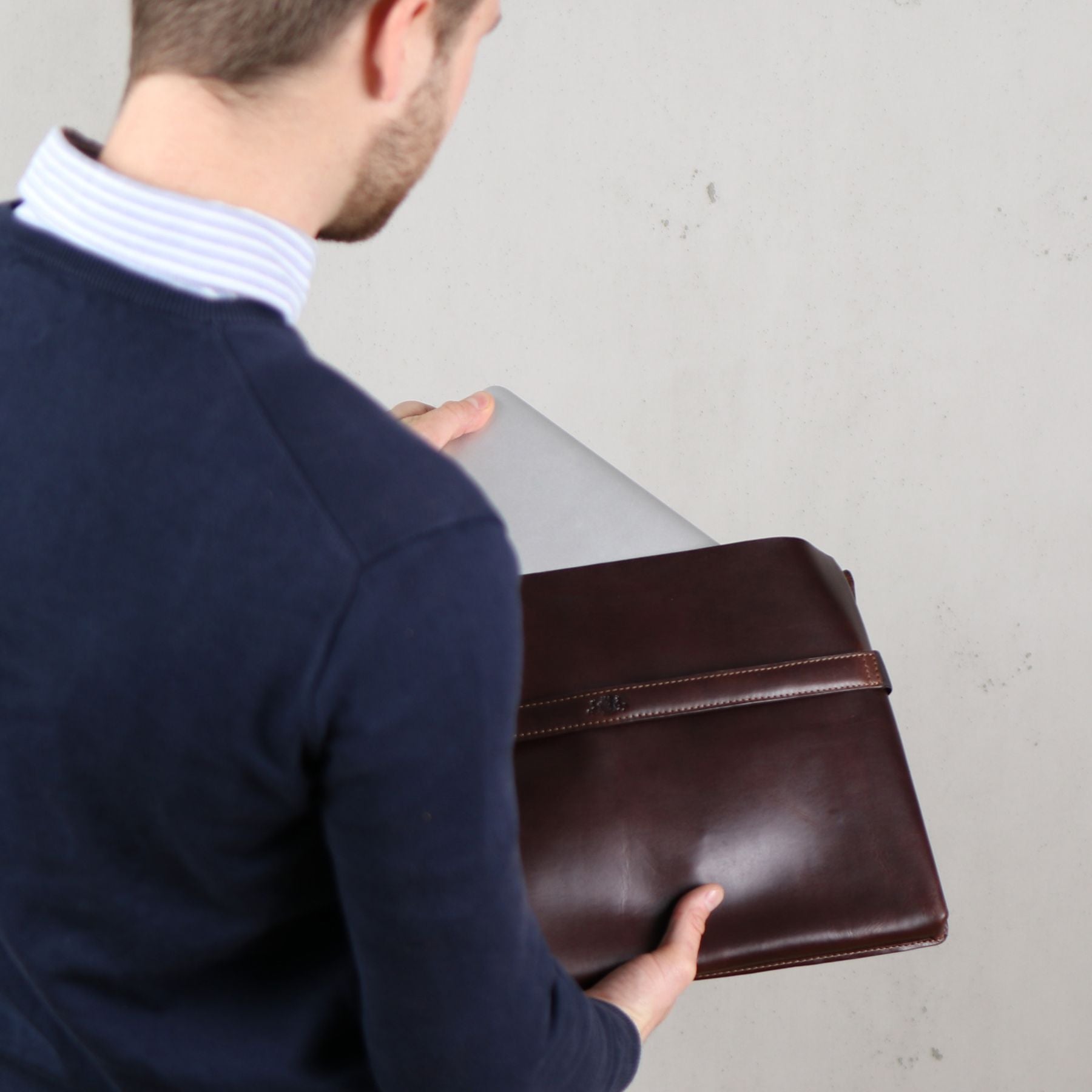 SID & VAIN Laptophülle Leder HARVORD 13-brown 33070