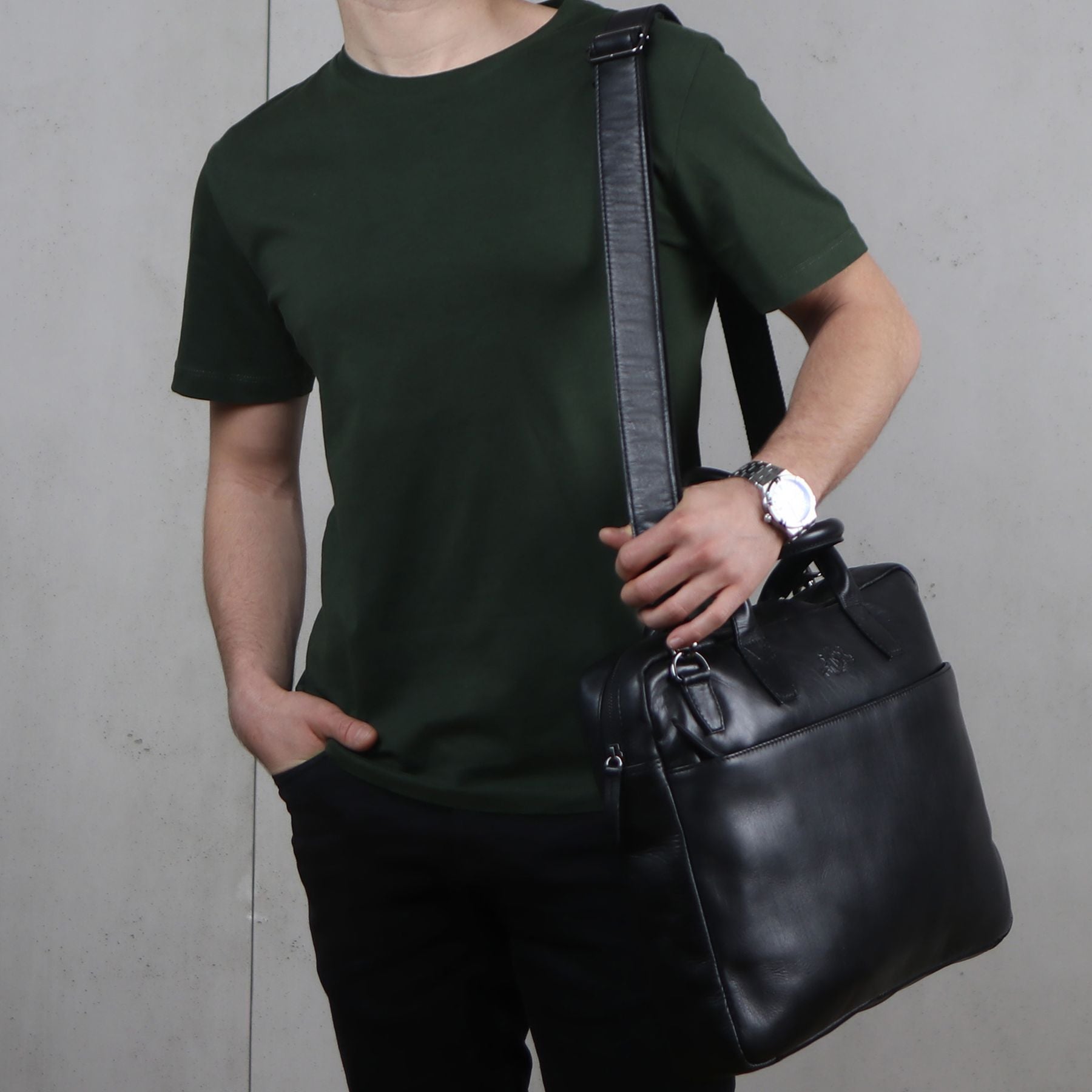 SID & VAIN Laptoptasche Leder Slim BOSTON  33011