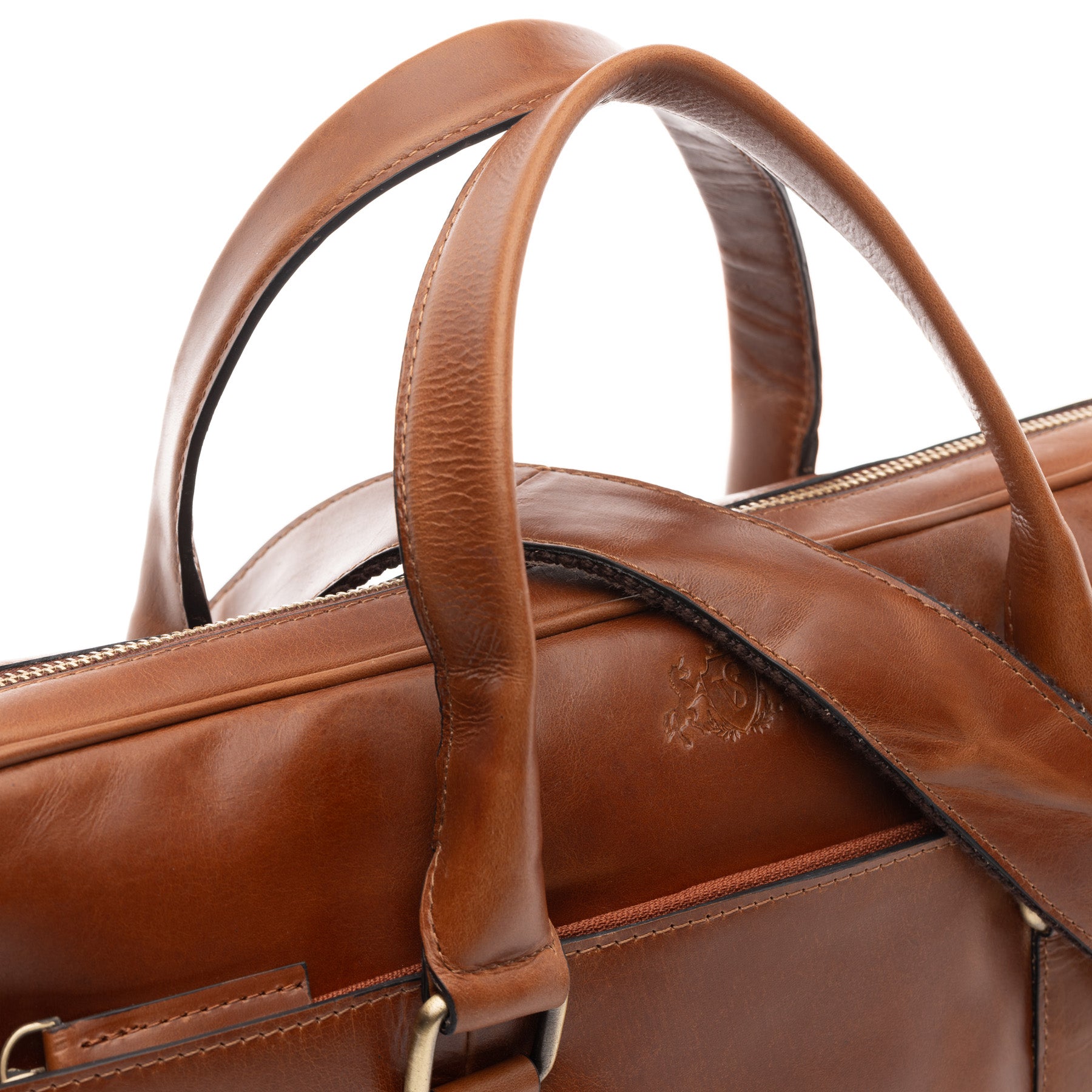 SID & VAIN Laptoptasche Leder BRADY hellbraun Businesstasche 4