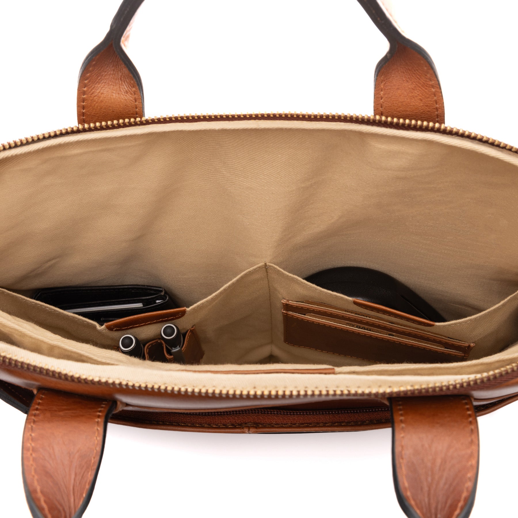 SID & VAIN Laptoptasche Leder CARSON braun Businesstasche 45693