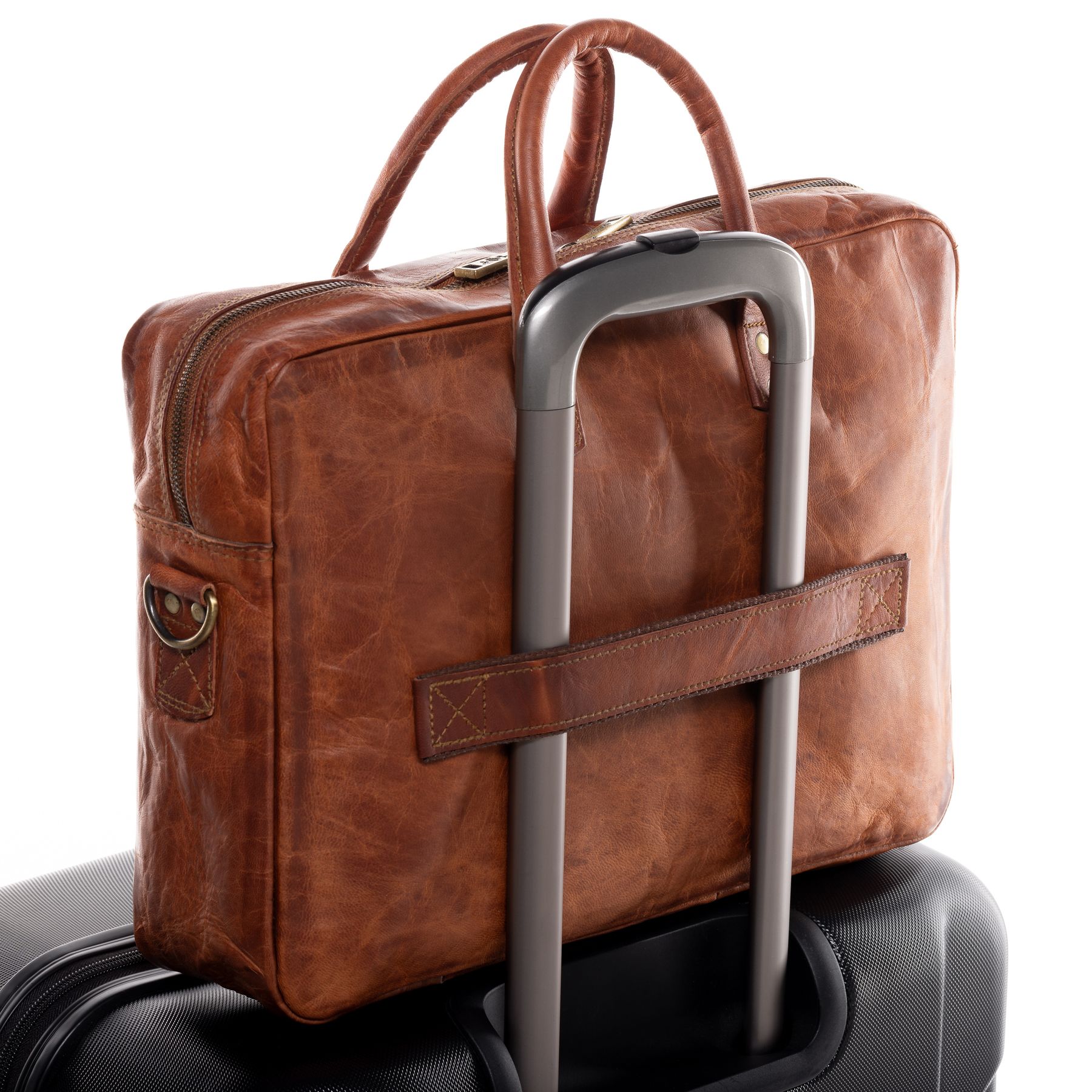 SID & VAIN Laptoptasche Leder CEDAR chestnut 41959