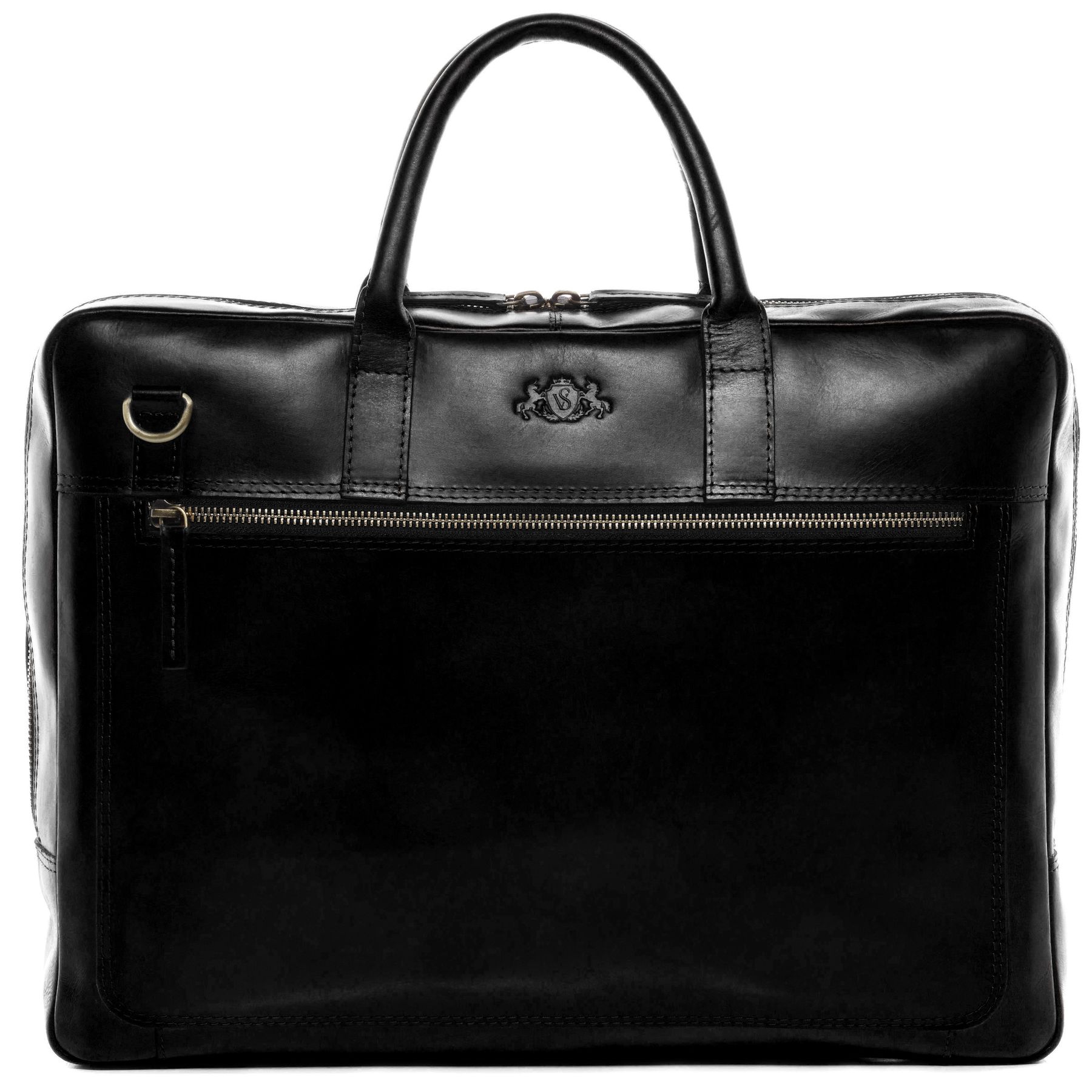 SID & VAIN Laptoptasche Leder DIXON schwarz-smooth 20484