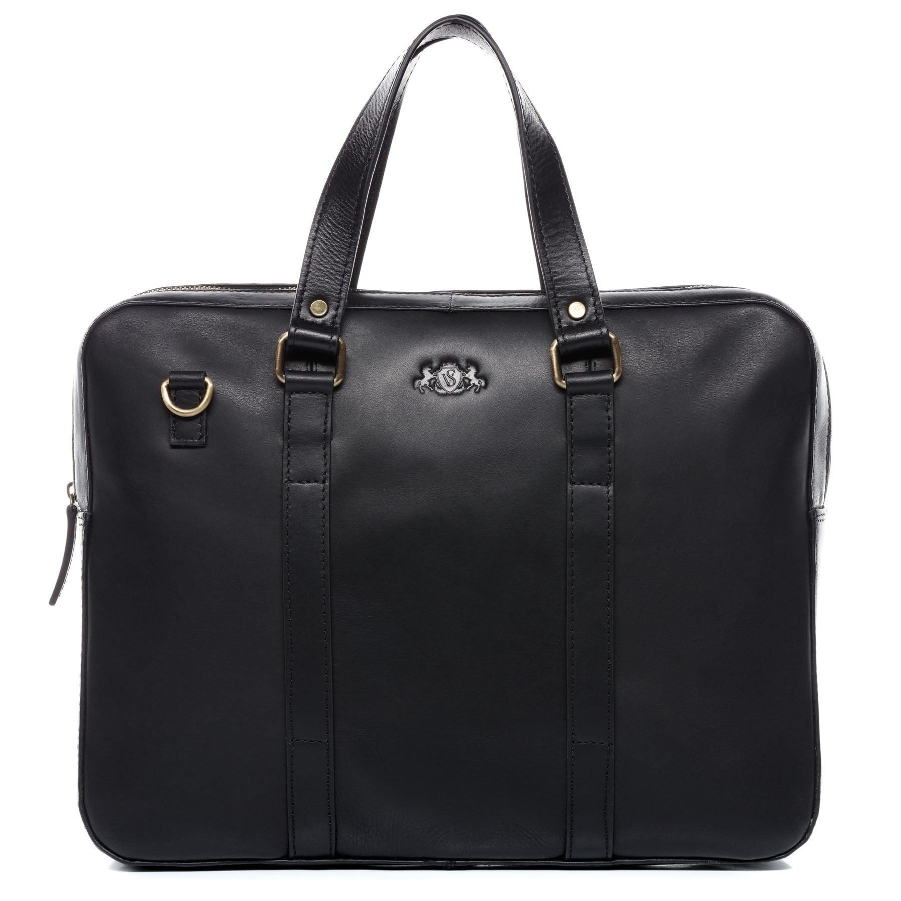 SID & VAIN Laptoptasche Leder Slim Maguire schwarz 21777