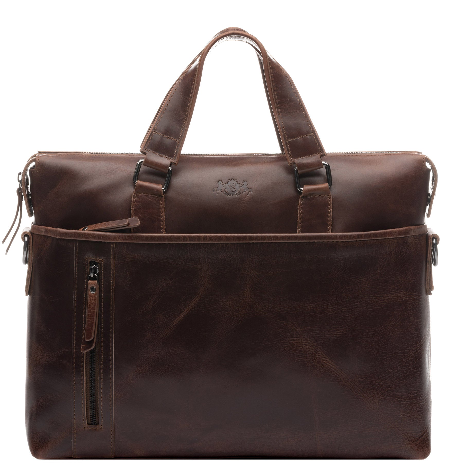 SID & VAIN Laptoptasche Leder LONDON braun-cognac 39085