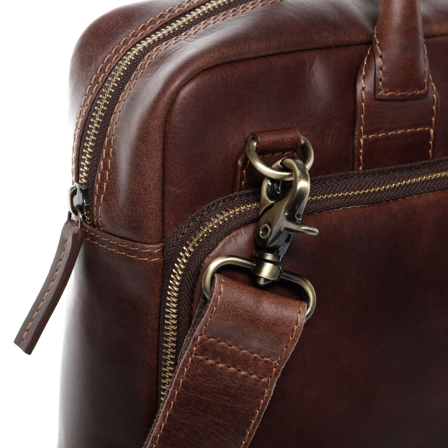 SID & VAIN Laptoptasche Leder XL RYAN braun-cognac 16064