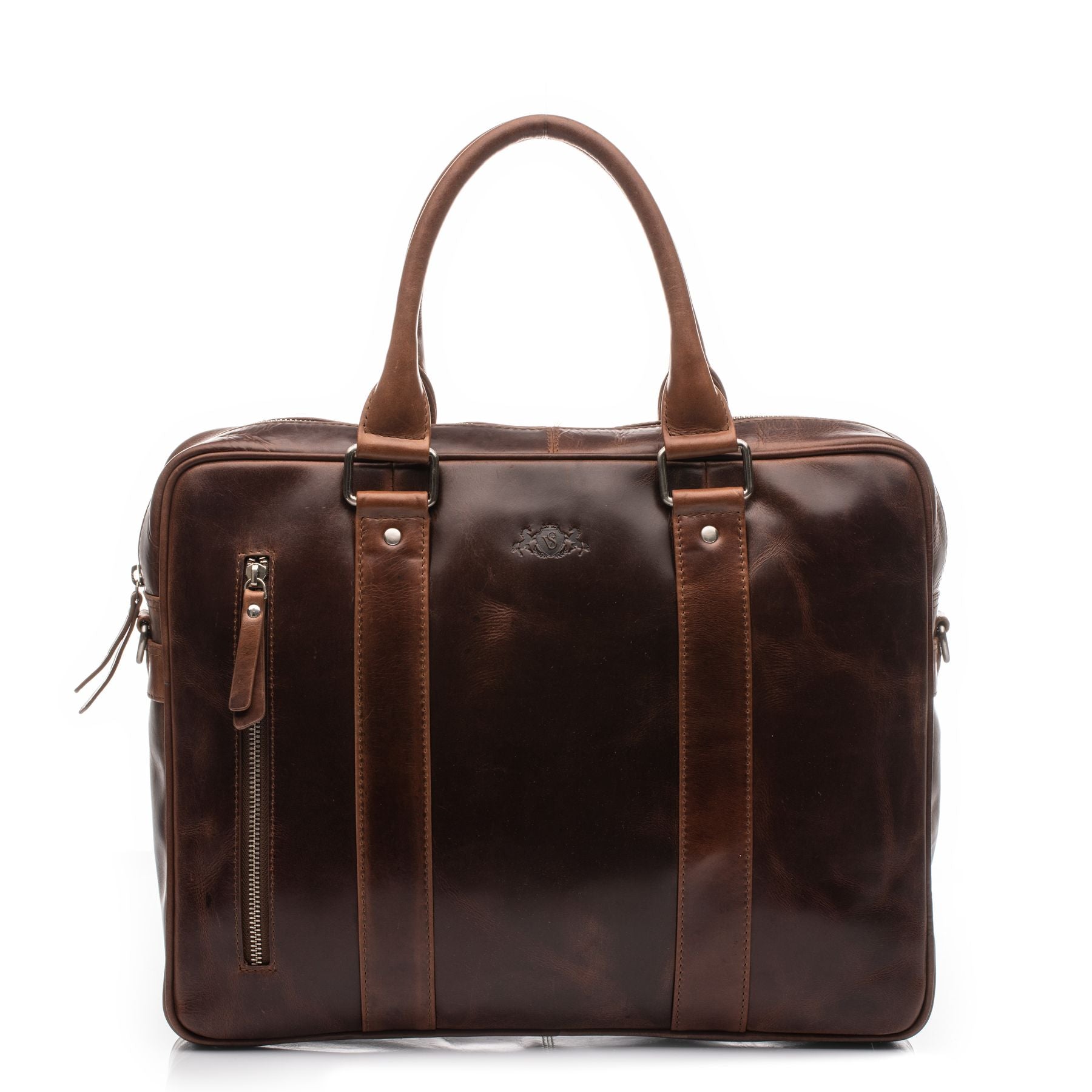 SID & VAIN Laptoptasche Leder STOKED braun-cognac 39121