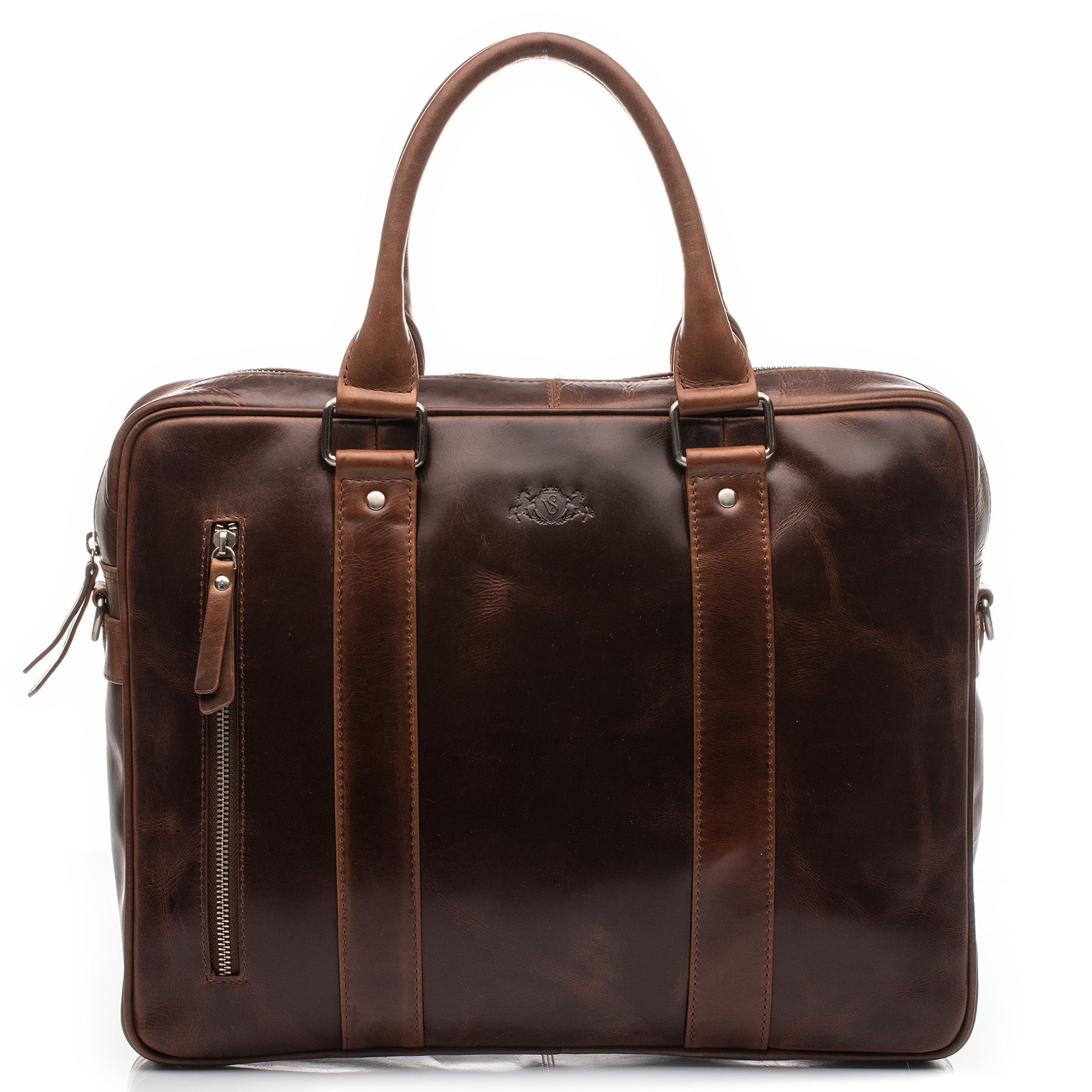 SID & VAIN Laptoptasche Leder STOKED braun-cognac 39124
