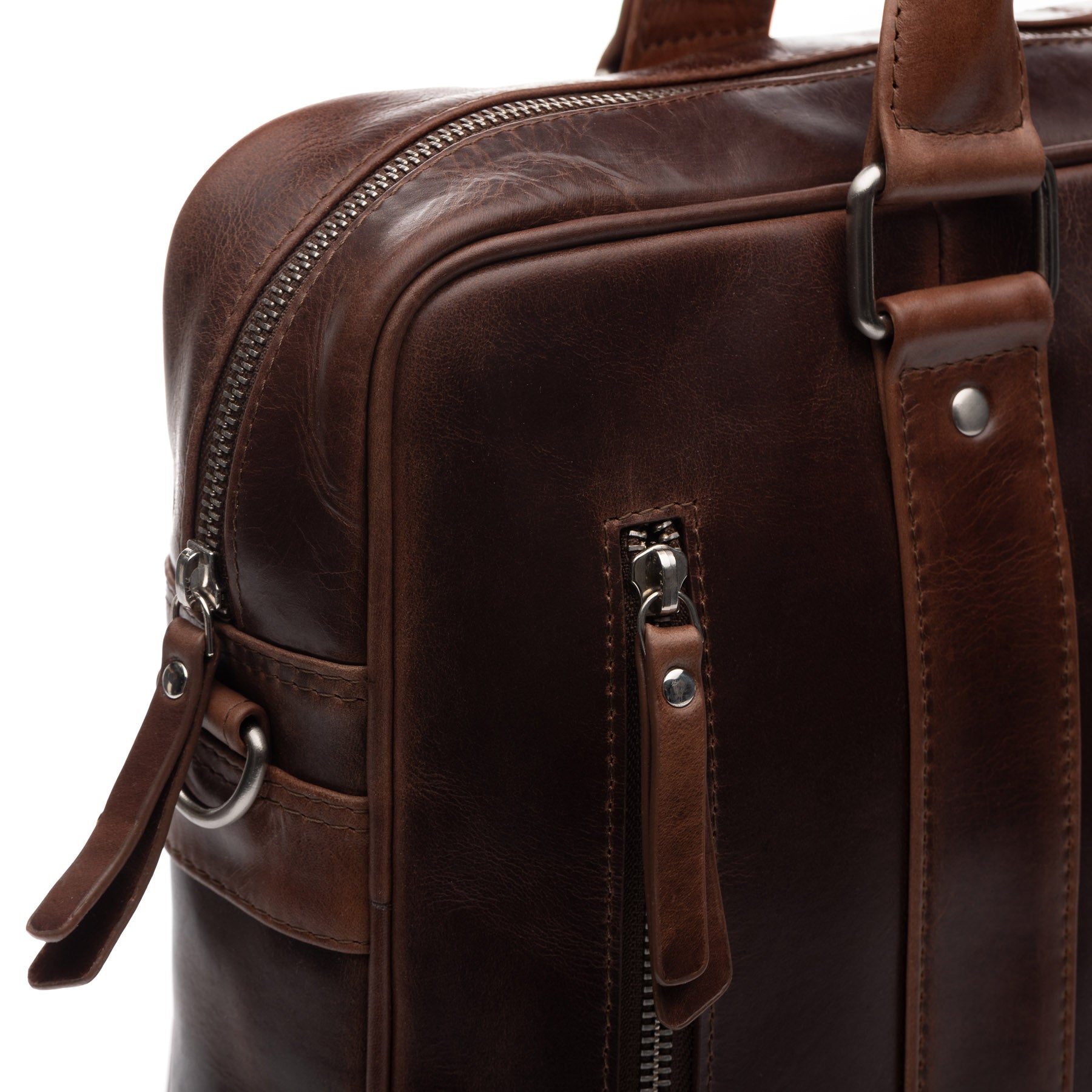 SID & VAIN Laptoptasche Leder STOKED braun-cognac 39118