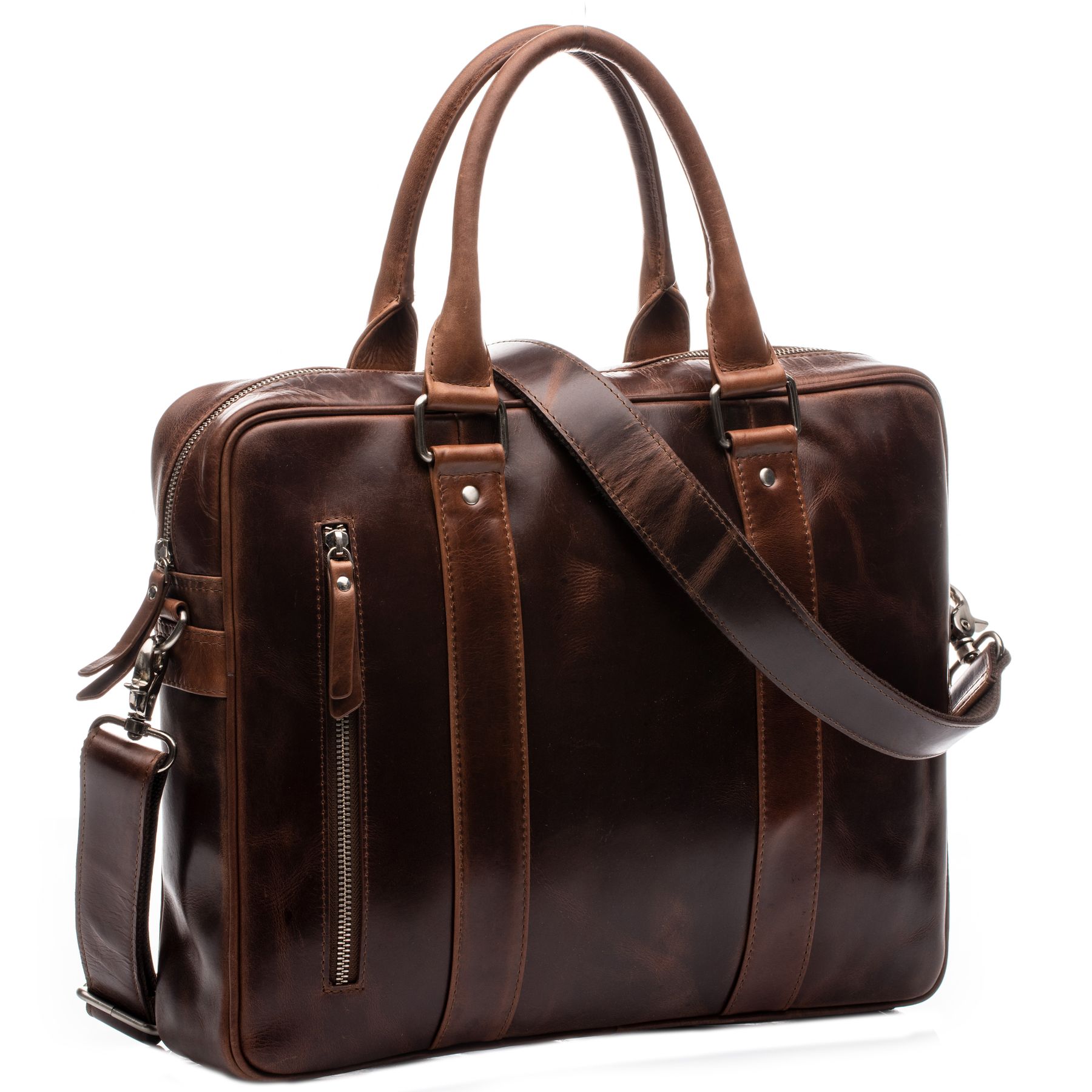 SID & VAIN Laptoptasche Leder STOKED braun-cognac 39125