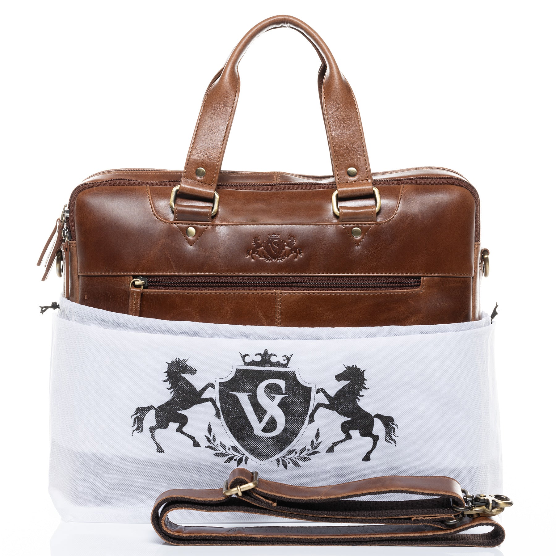SID & VAIN Laptoptasche Leder YANN light-tan 30097