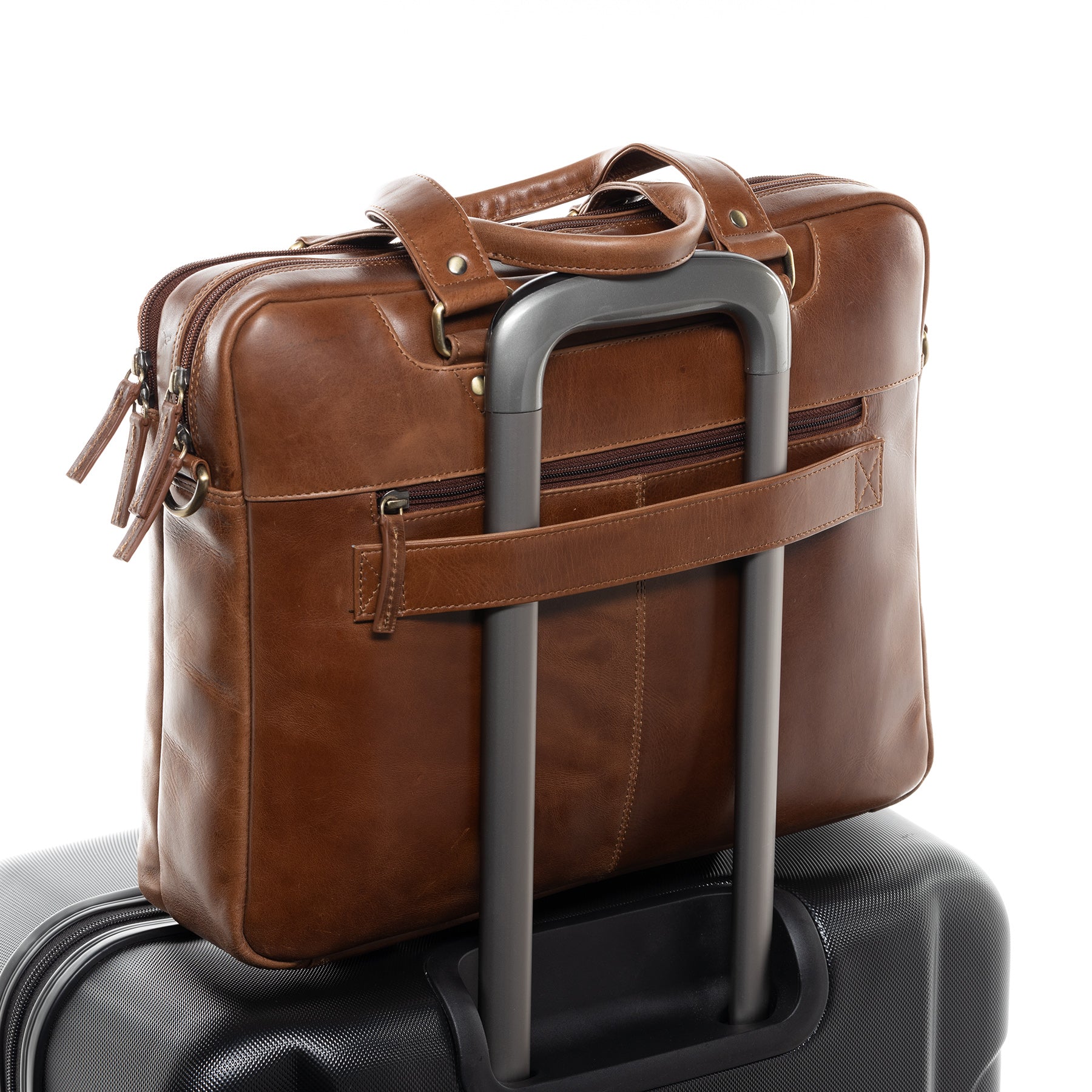 SID & VAIN Laptoptasche Leder YANN light-tan 30101