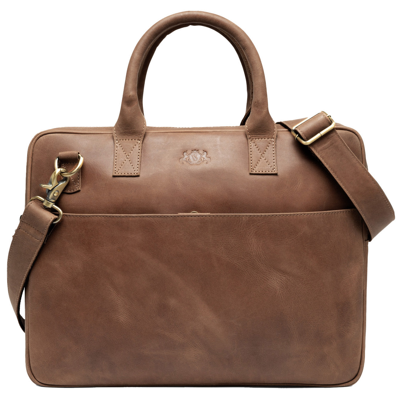 Leather laptop bag 15" ADEN work bag briefcase